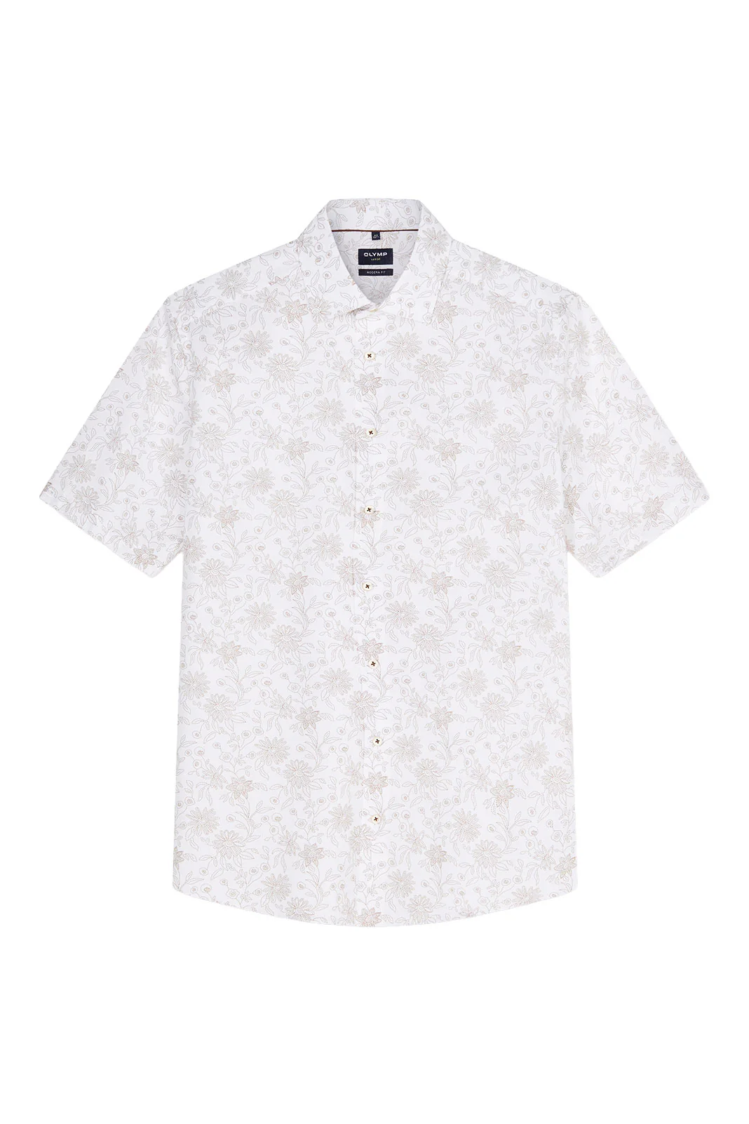 Luxor Modern Fit Outline Floral Shirt - White - Image 2