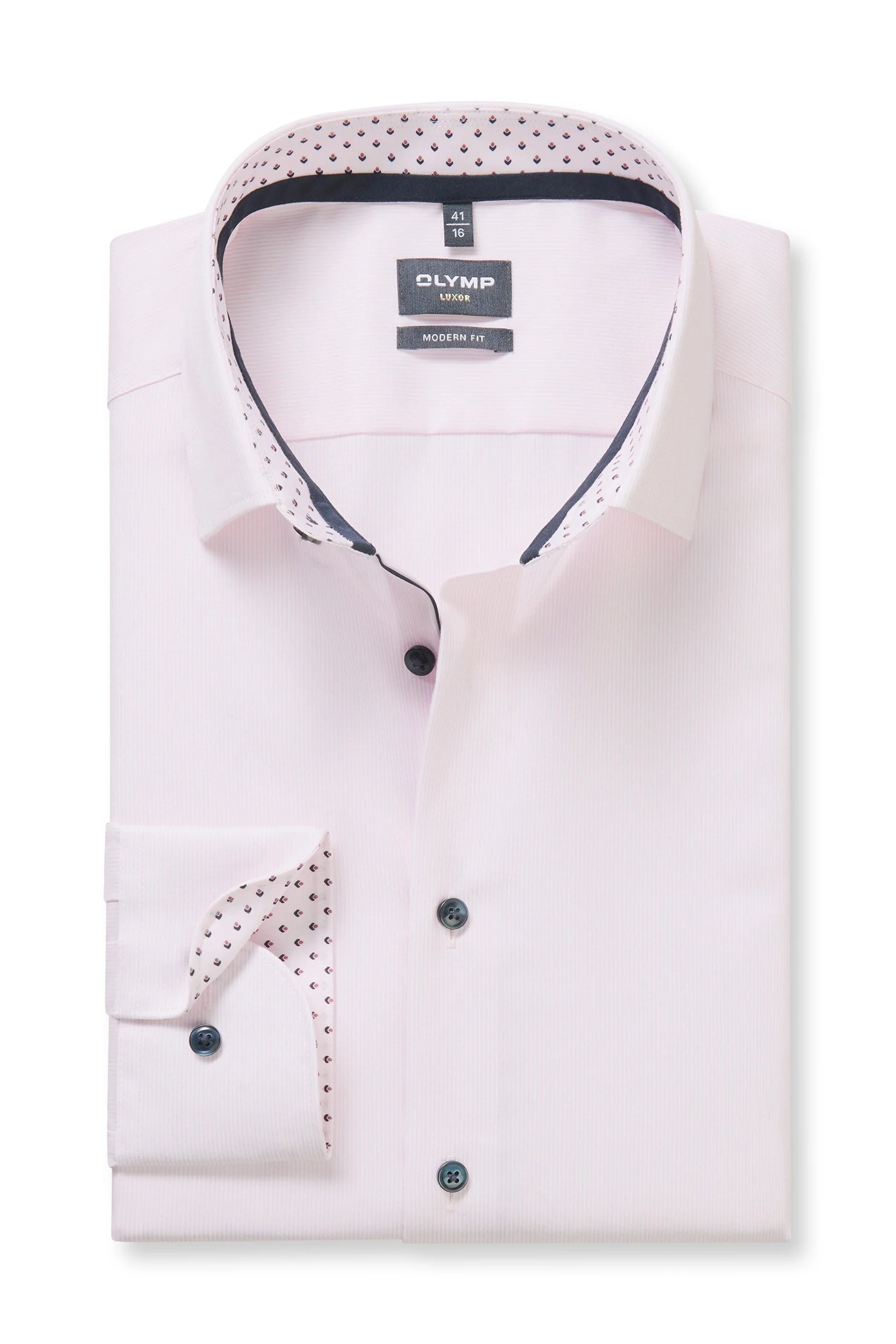 Luxor Modern Fit Pin Stripe Shirt - Pale Pink