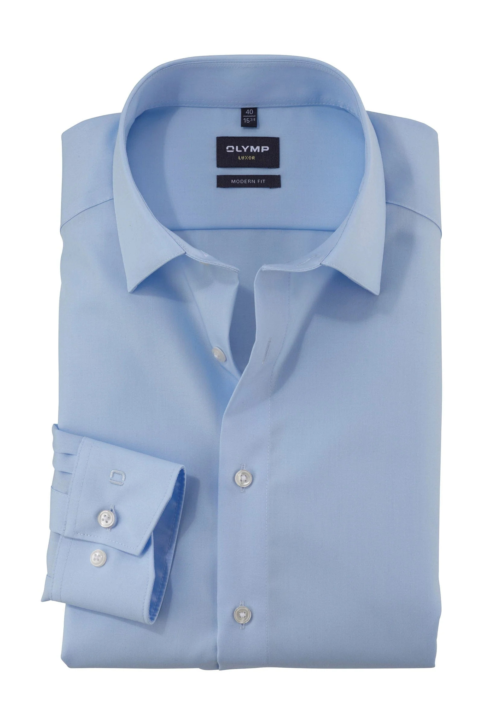 Luxor Modern Fit Plain Long Sleeve No Pocket Shirt - Light Blue