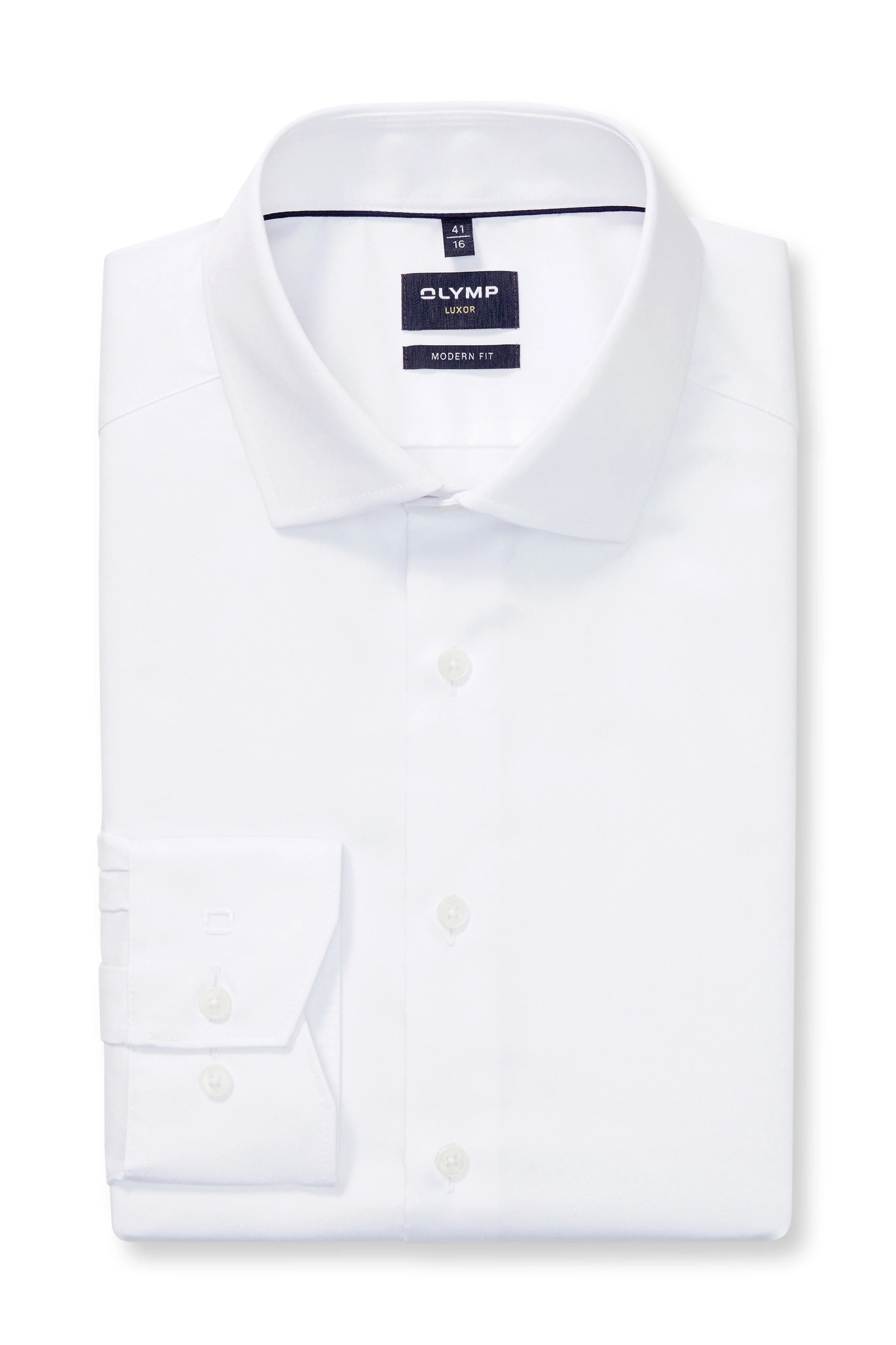 Luxor Modern Fit Plain Satin No Pocket Shirt - White