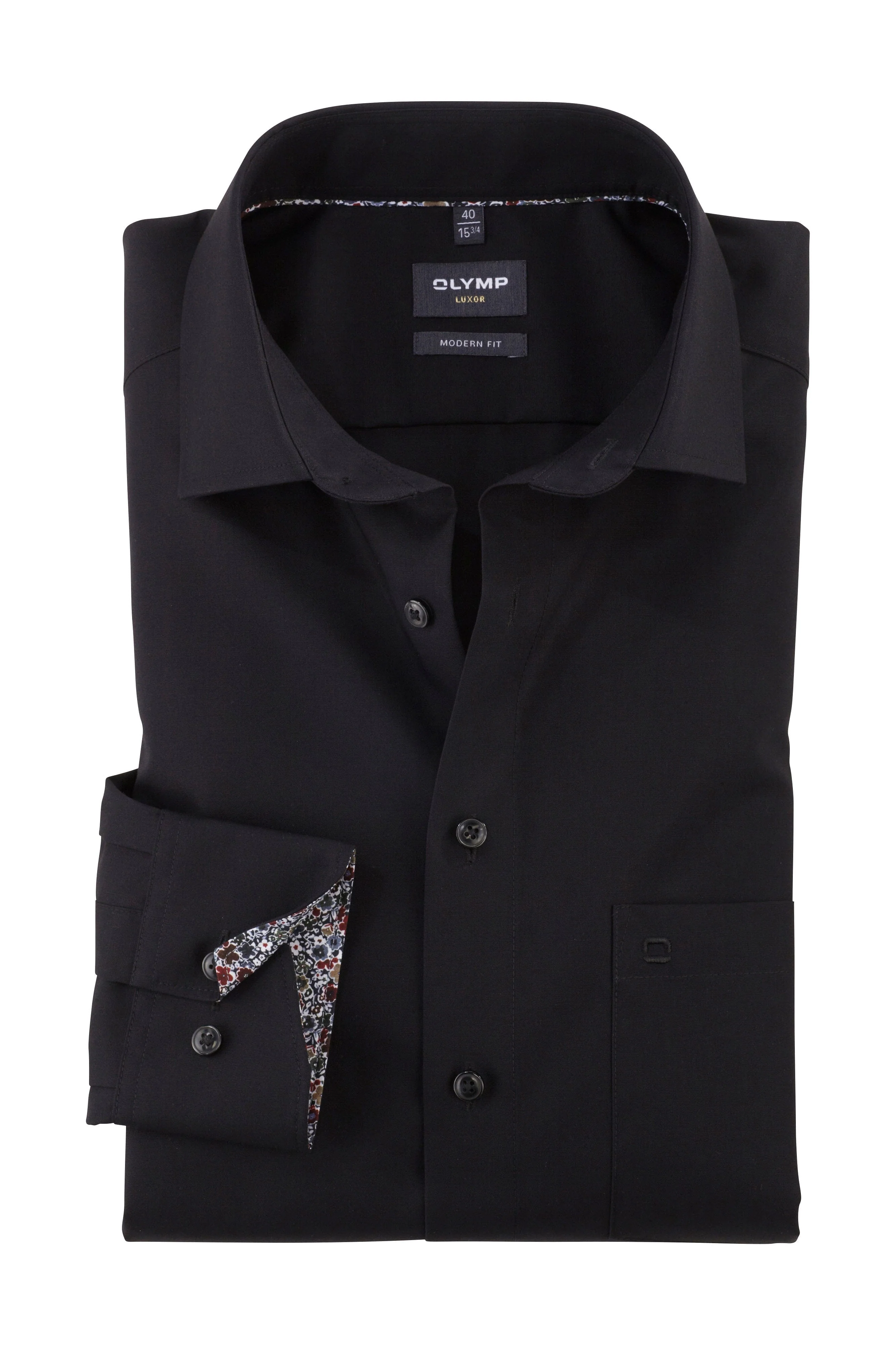 Luxor Modern Fit Plain Shirt - Black