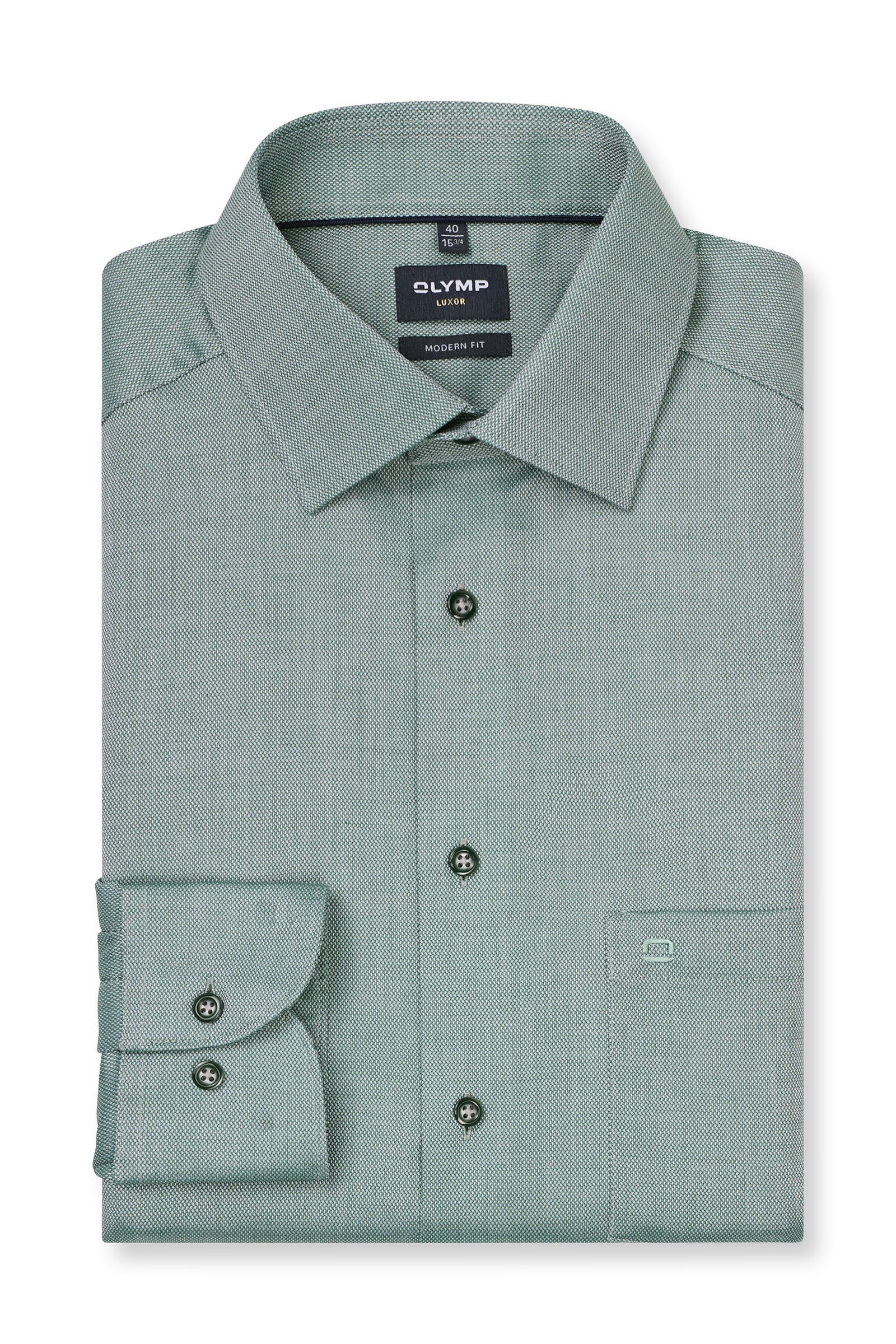 Luxor Modern Fit Plain Shirt - Green