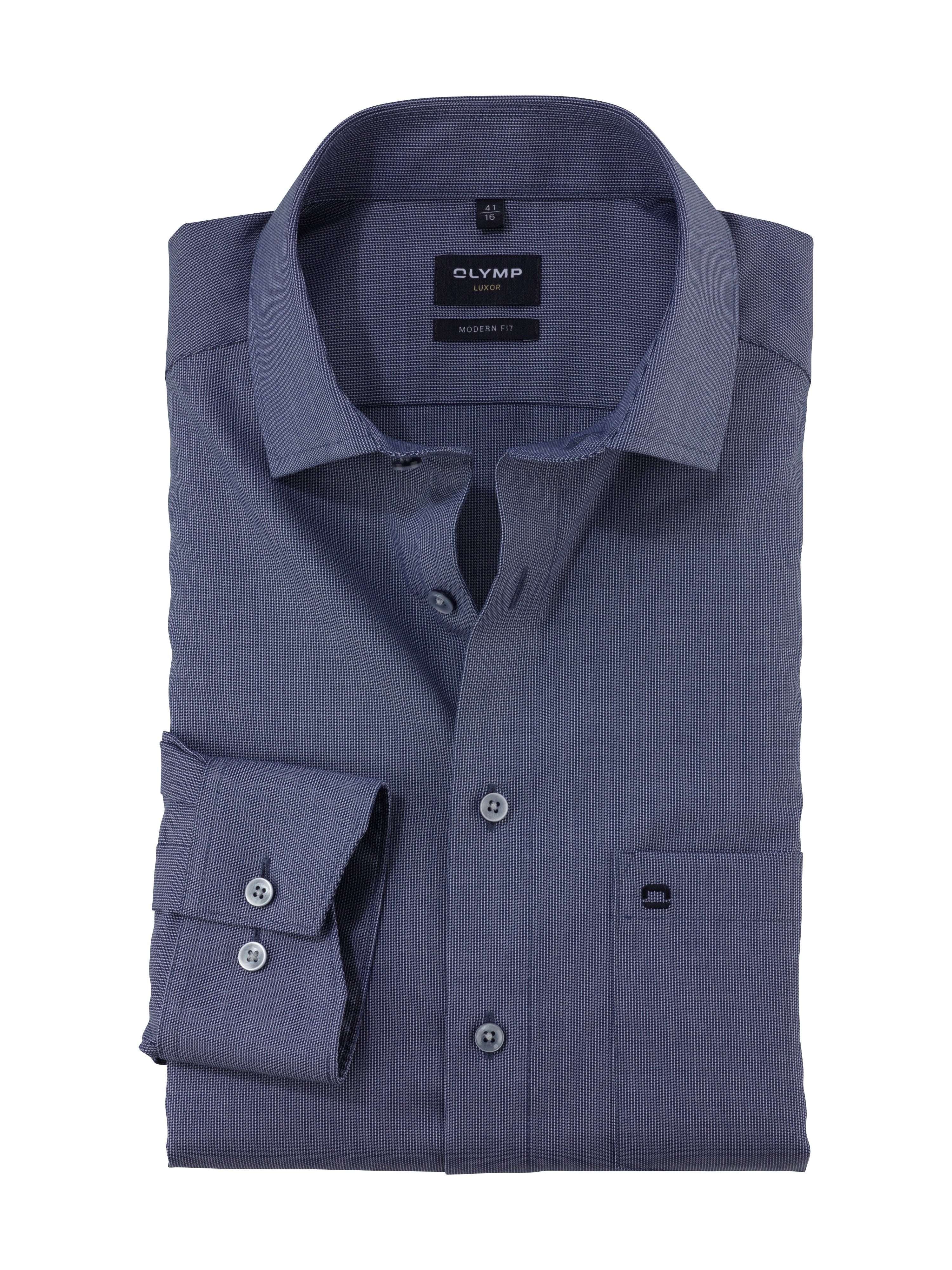 Luxor Modern Fit Plain Shirt - Marine