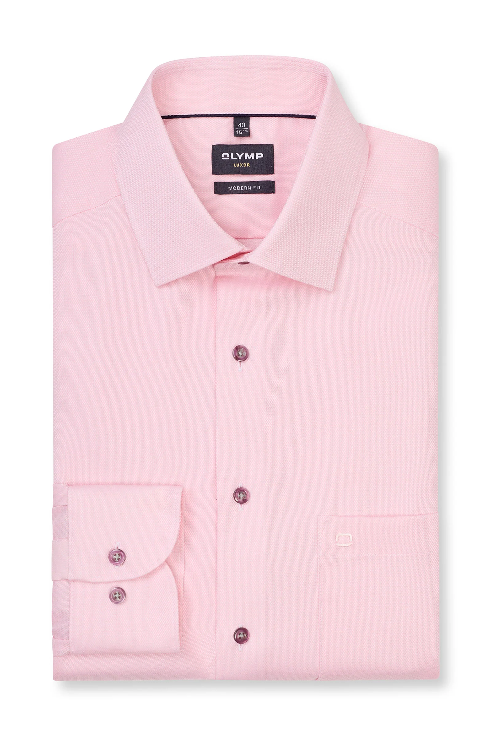 Luxor Modern Fit Plain Shirt - Pink