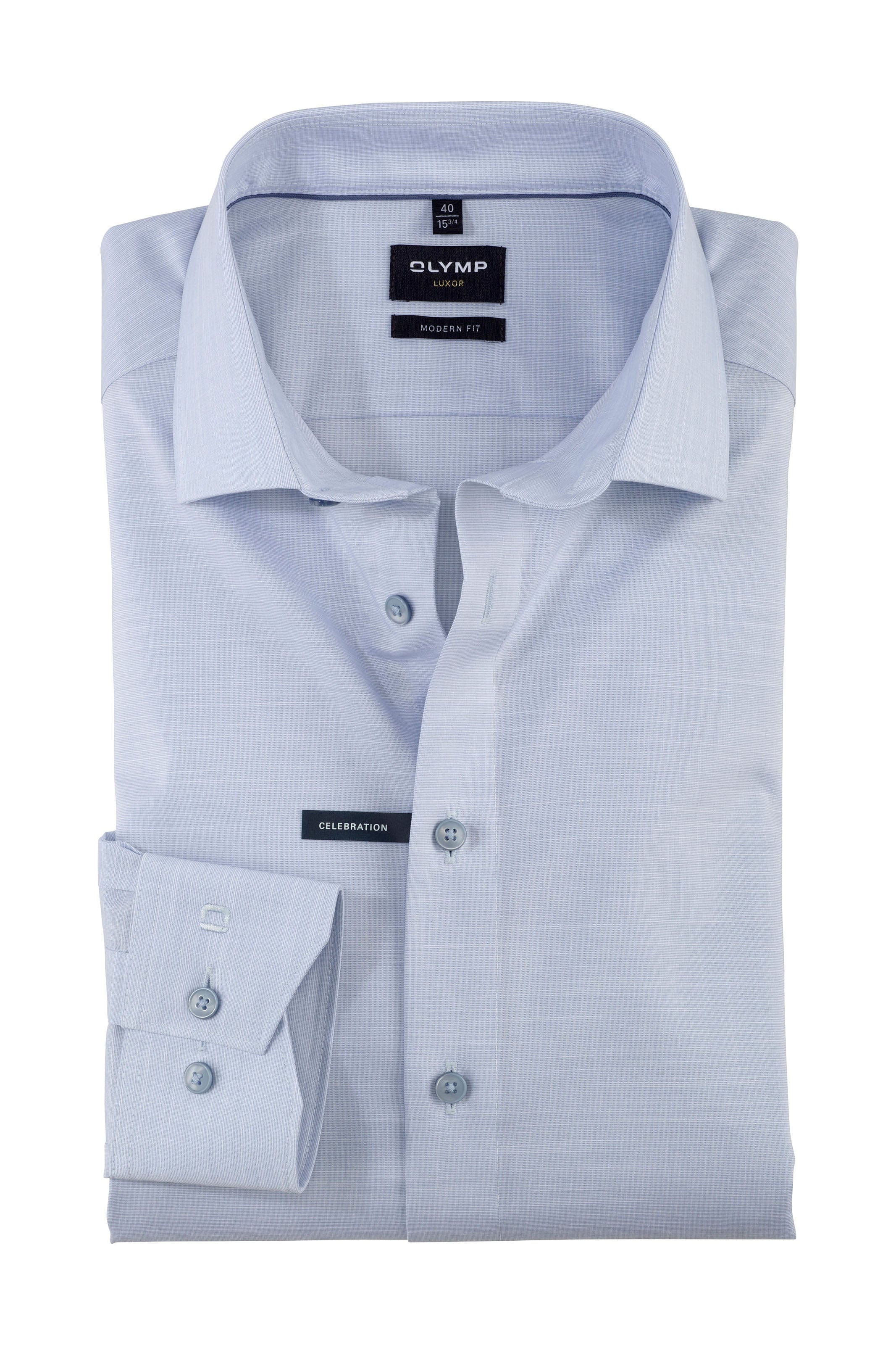 Luxor Modern Fit Plain Shirt - Smoky Blue