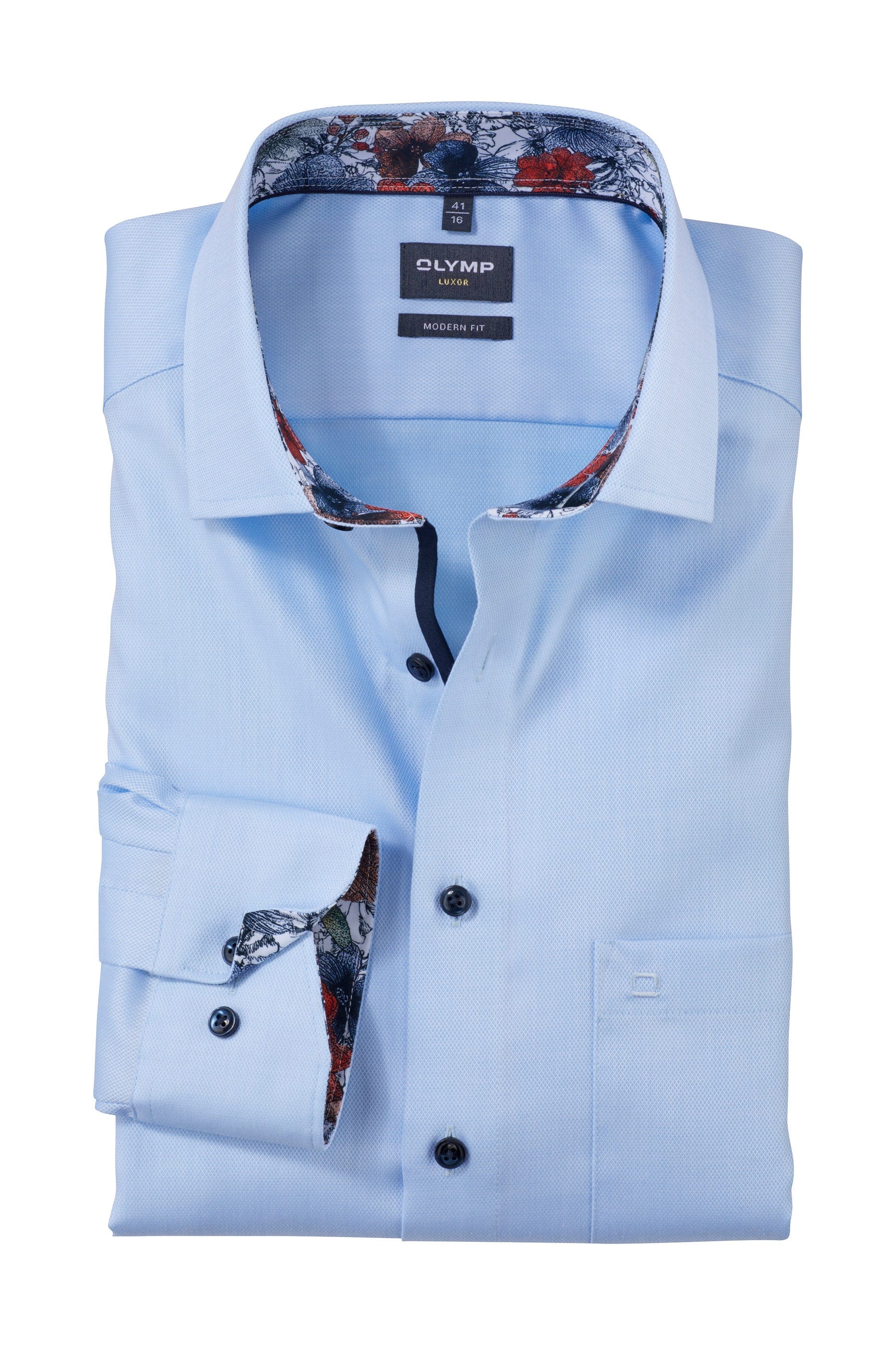 Luxor Modern Fit Plain Extra Long Sleeve Shirt - Light Blue