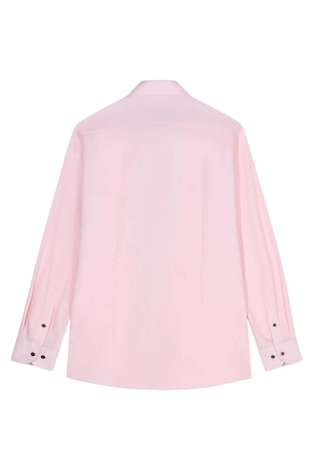 Luxor Modern Fit Plain Shirt with Trim - Pink - Image 3