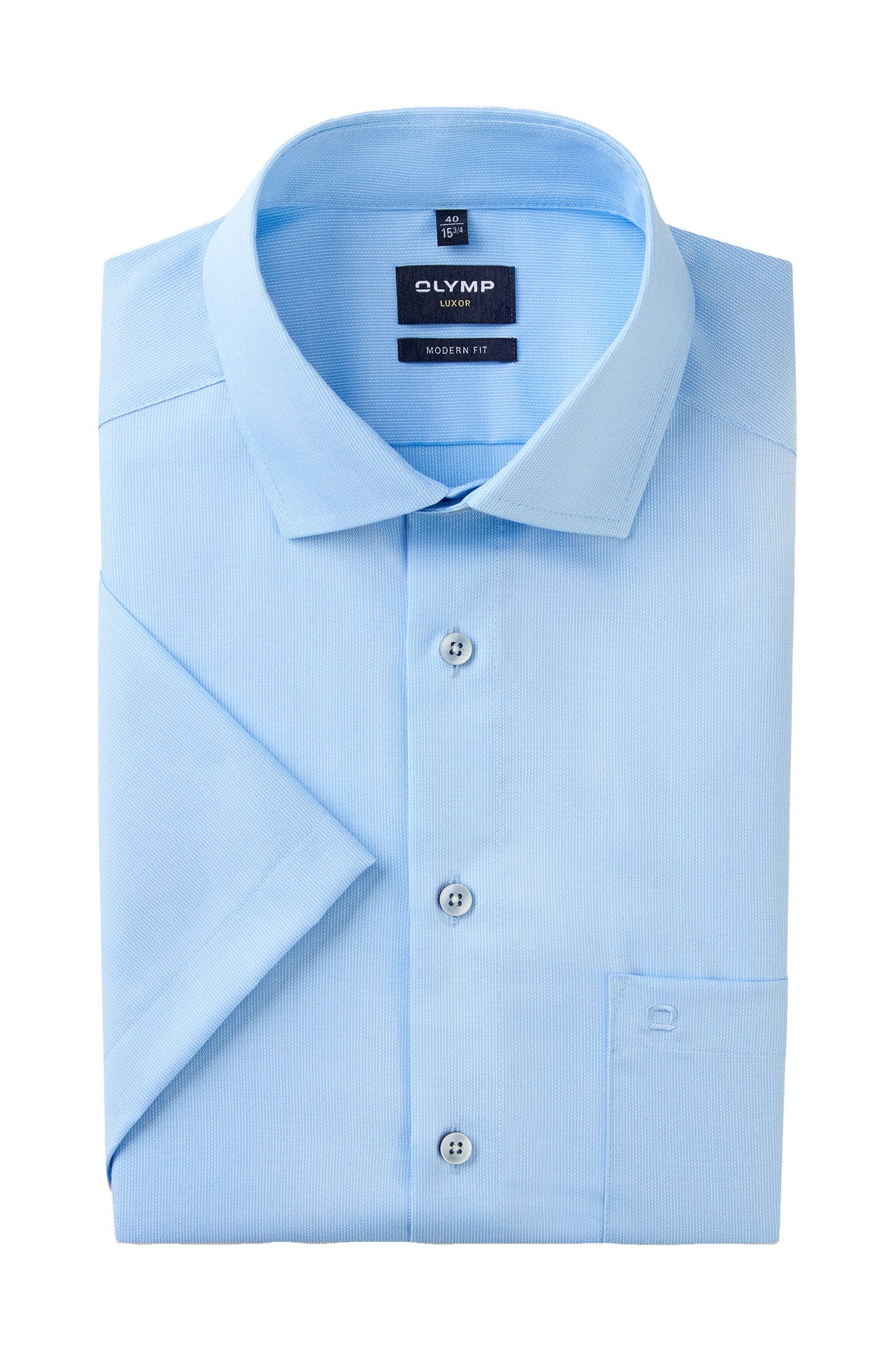 Luxor Modern Fit Plain Short Sleeve Shirt - Blue