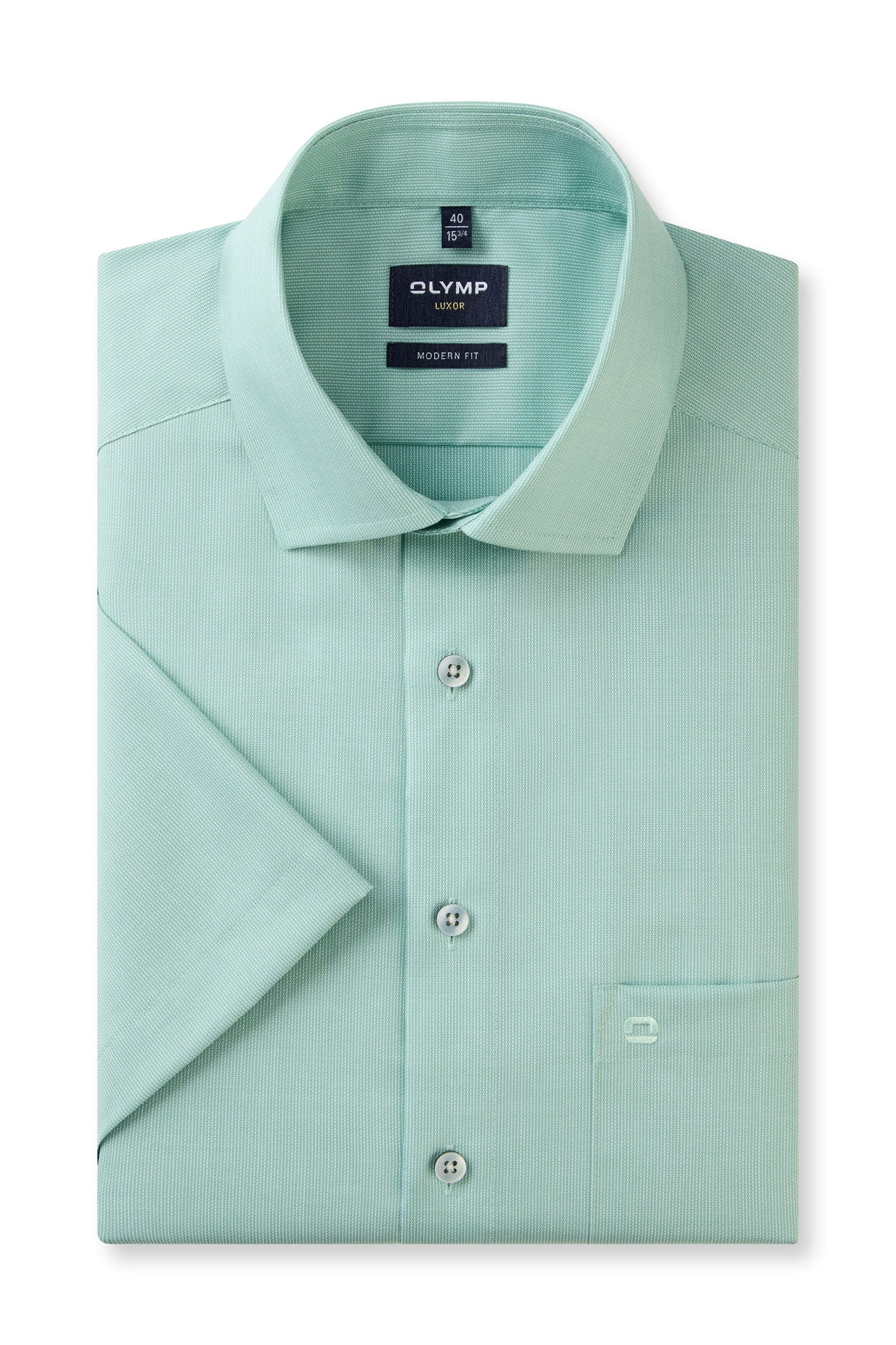 Luxor Modern Fit Plain Short Sleeve Shirt - Green