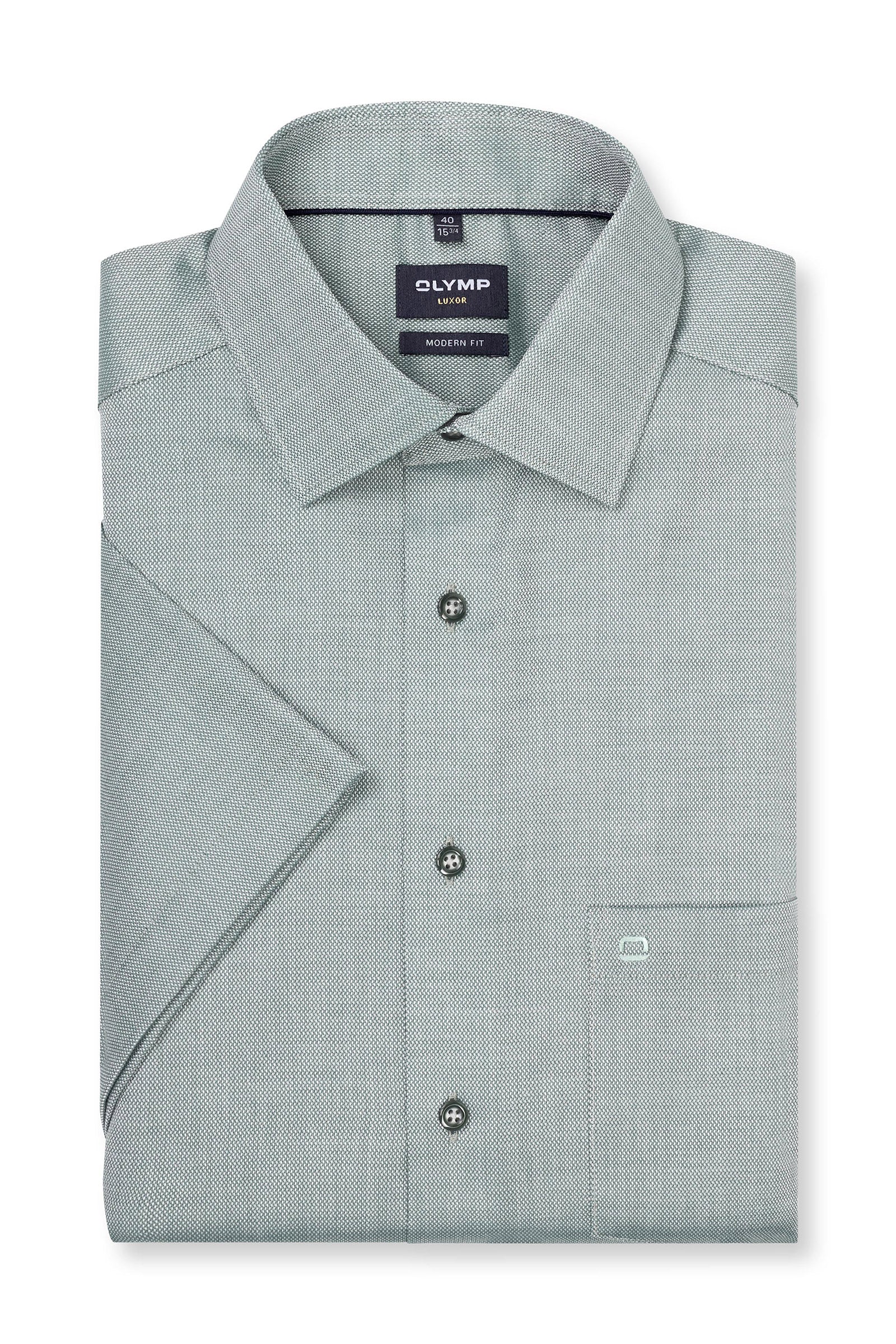 Luxor Modern Fit Plain Short Sleeve Shirt - Green