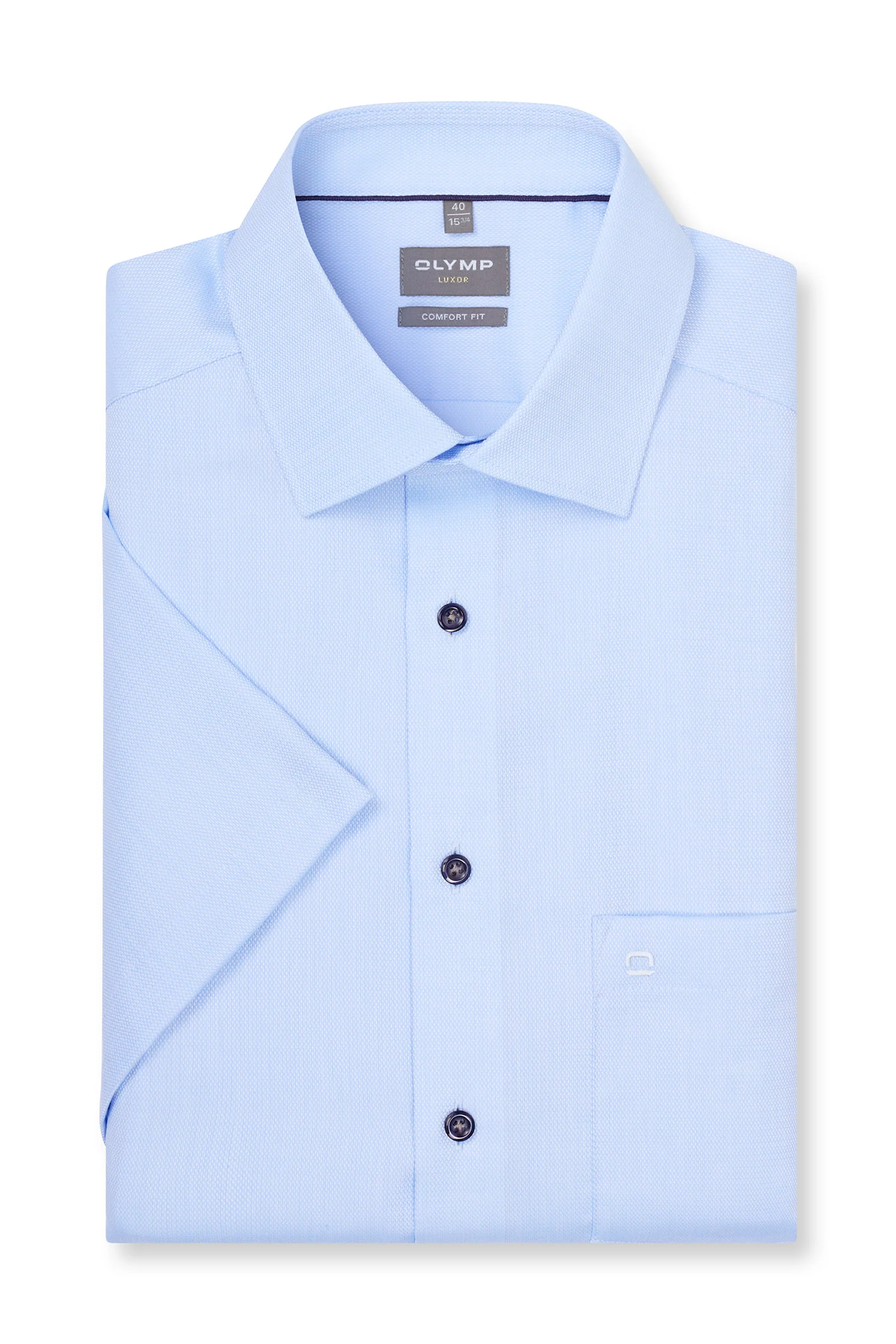 Luxor Modern Fit Plain Short Sleeve Shirt - Light Blue