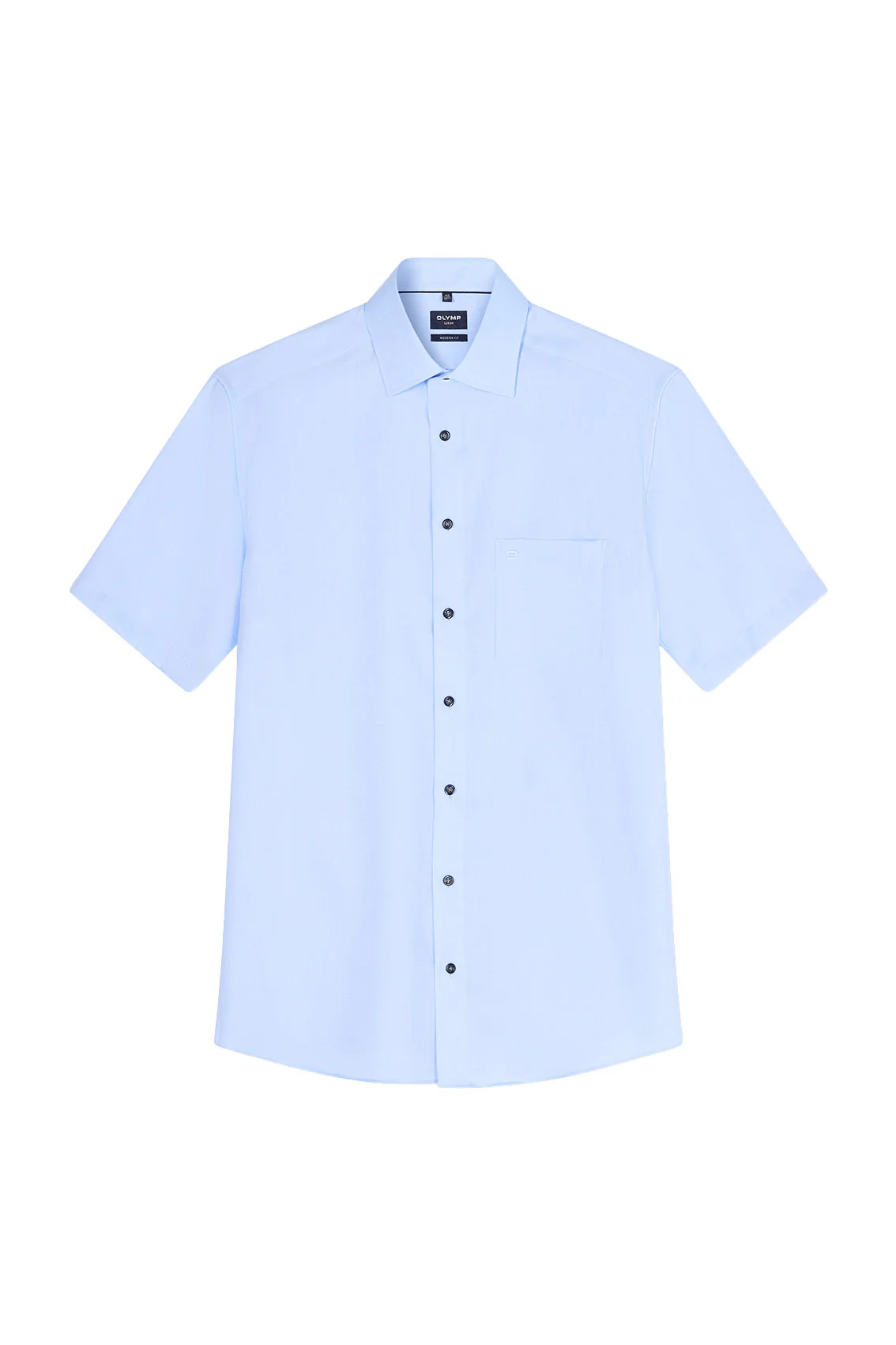 Luxor Modern Fit Plain Short Sleeve Shirt - Light Blue - Image 2