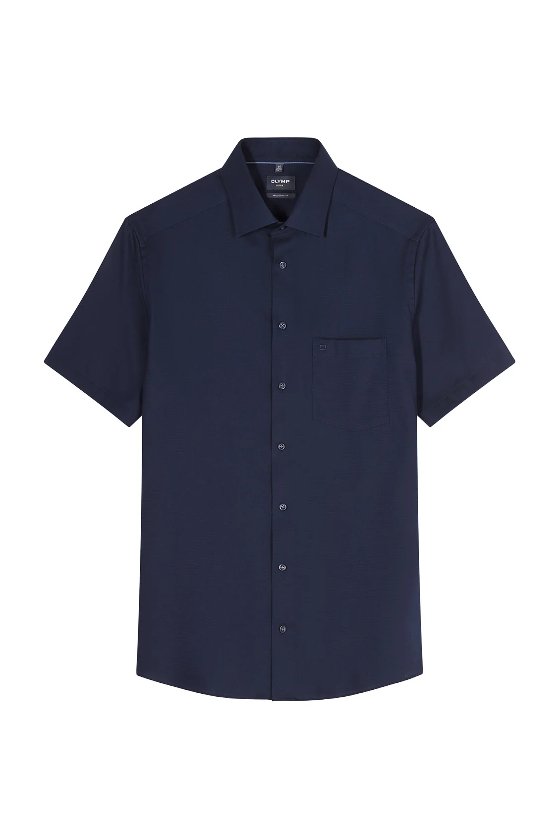 Luxor Modern Fit Plain Short Sleeve Shirt - Navy - Image 2