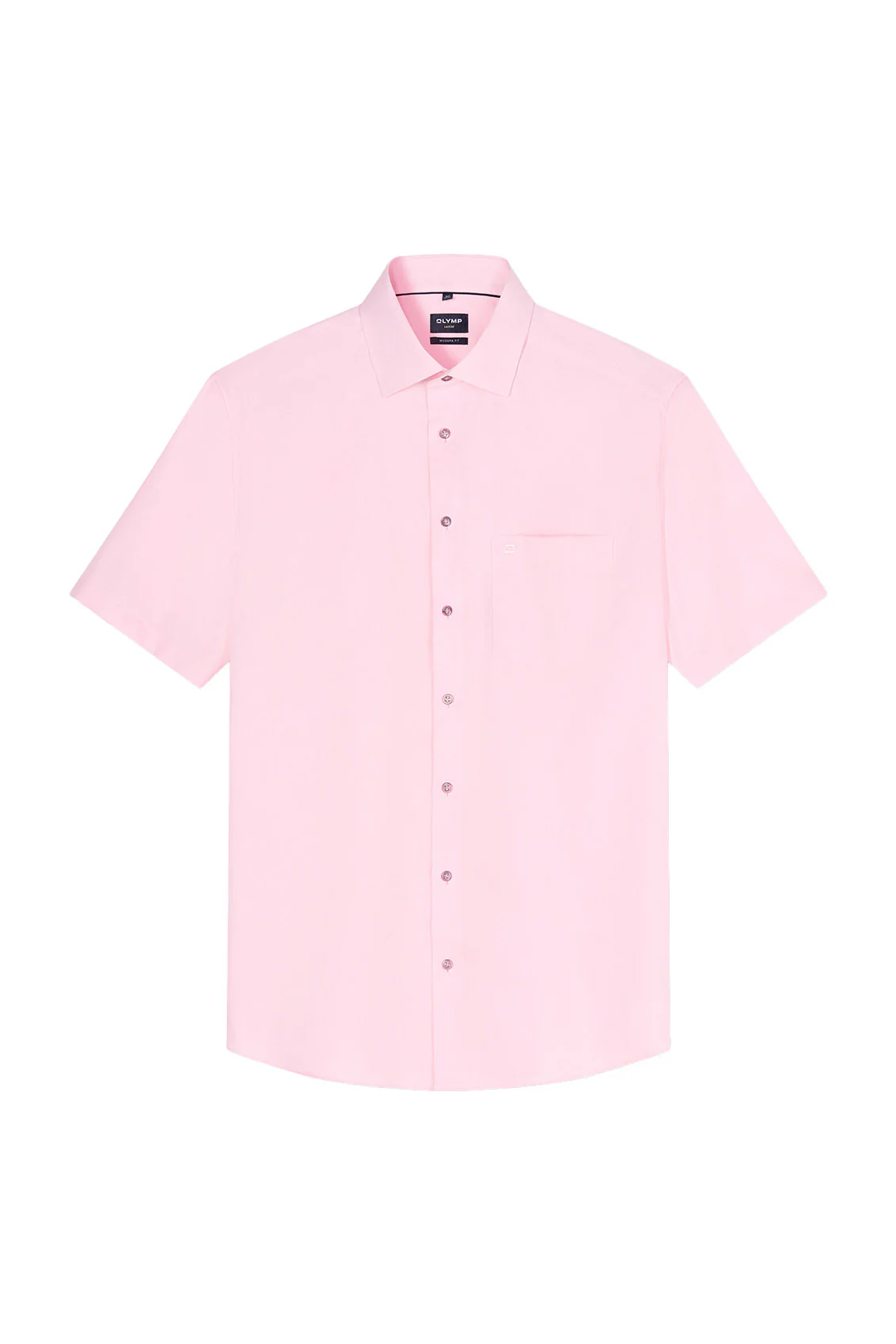 Luxor Modern Fit Plain Short Sleeve Shirt - Pink - Image 2