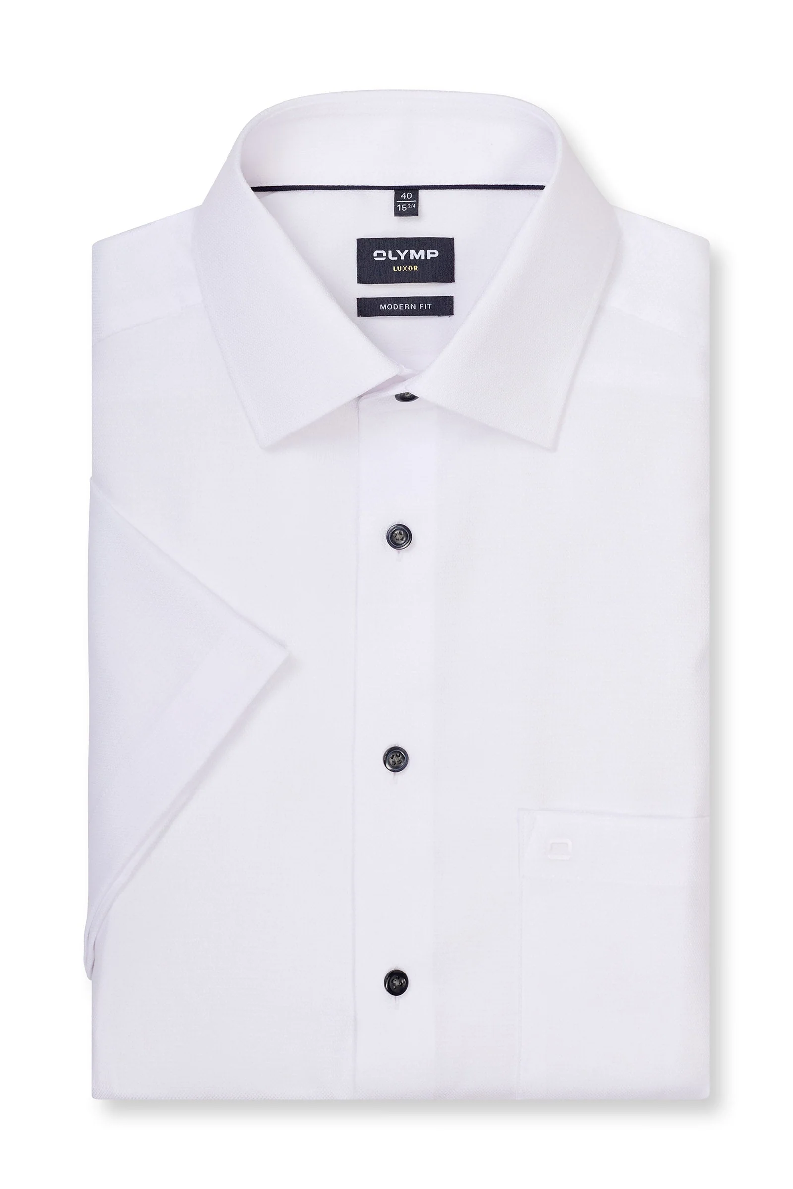 Luxor Modern Fit Plain Short Sleeve Shirt - White