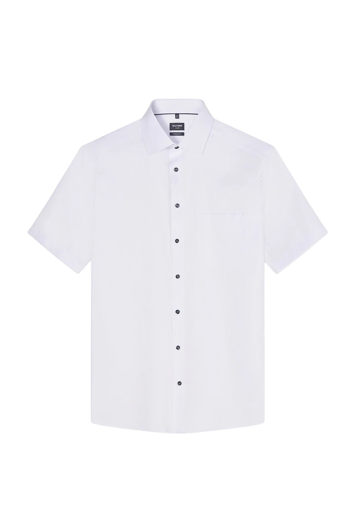 Luxor Modern Fit Plain Short Sleeve Shirt - White - Image 2