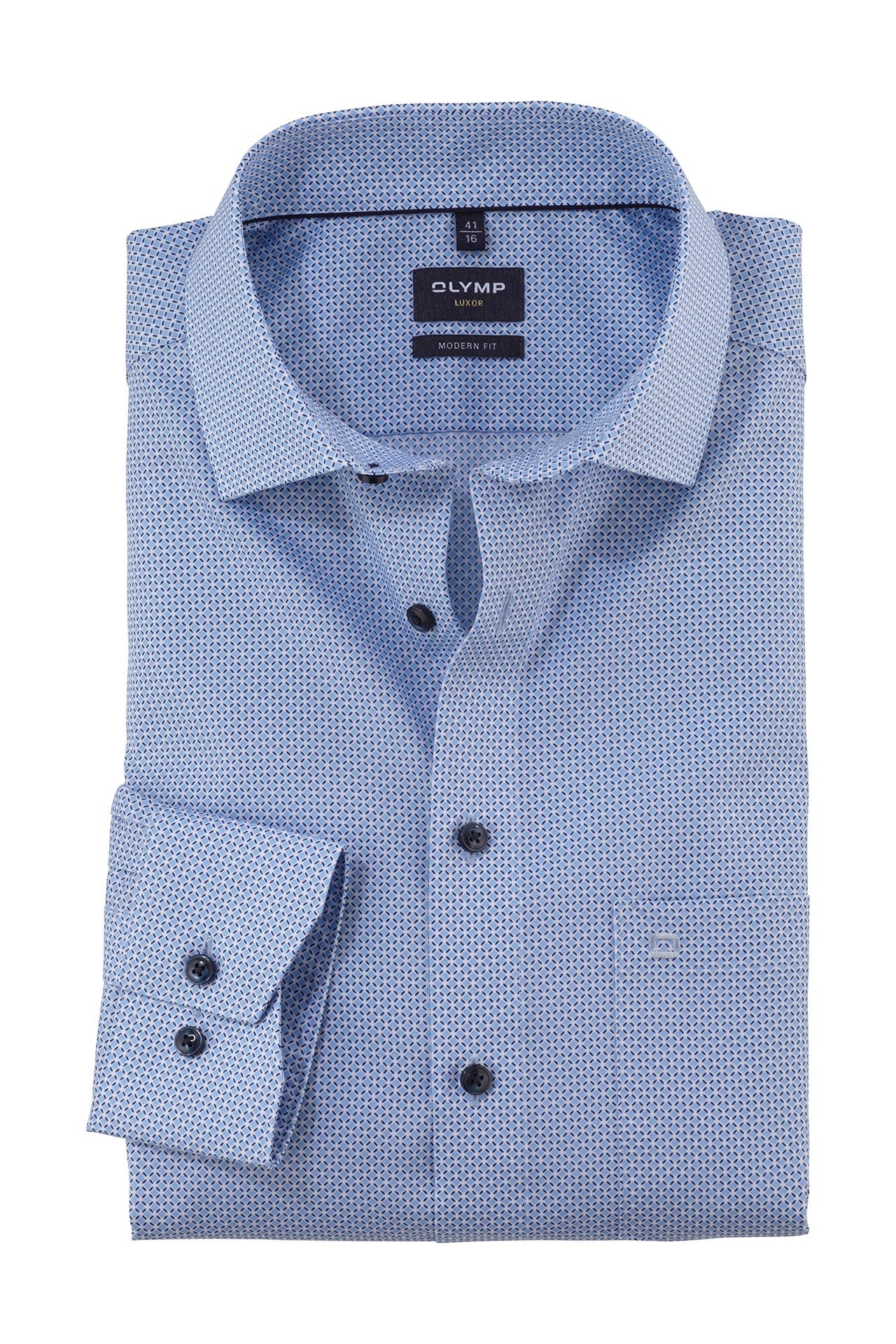 Luxor Modern Fit Print Shirt - Blue