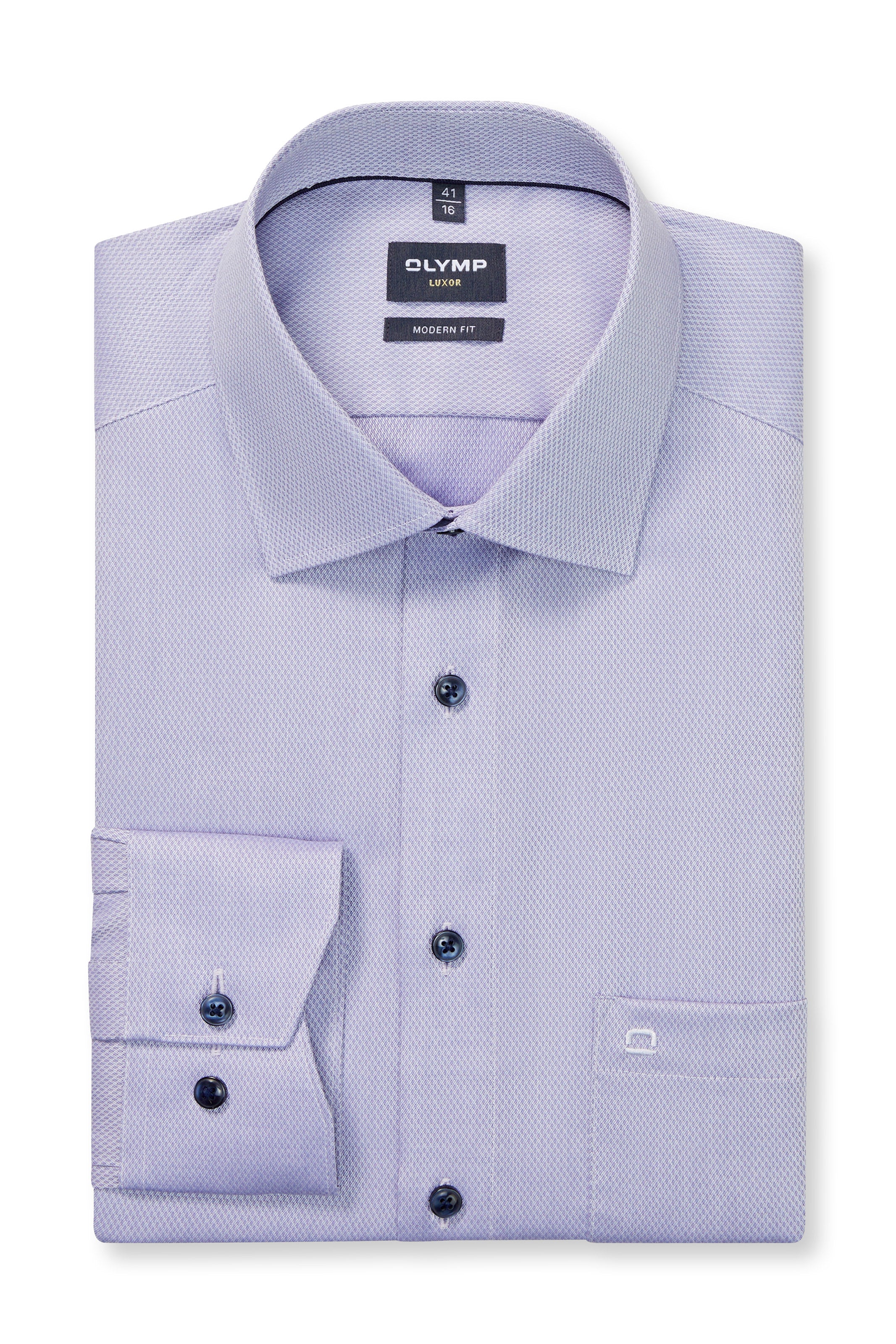 Luxor Modern Fit Royal Oxford Long Sleeve Shirt - Violet