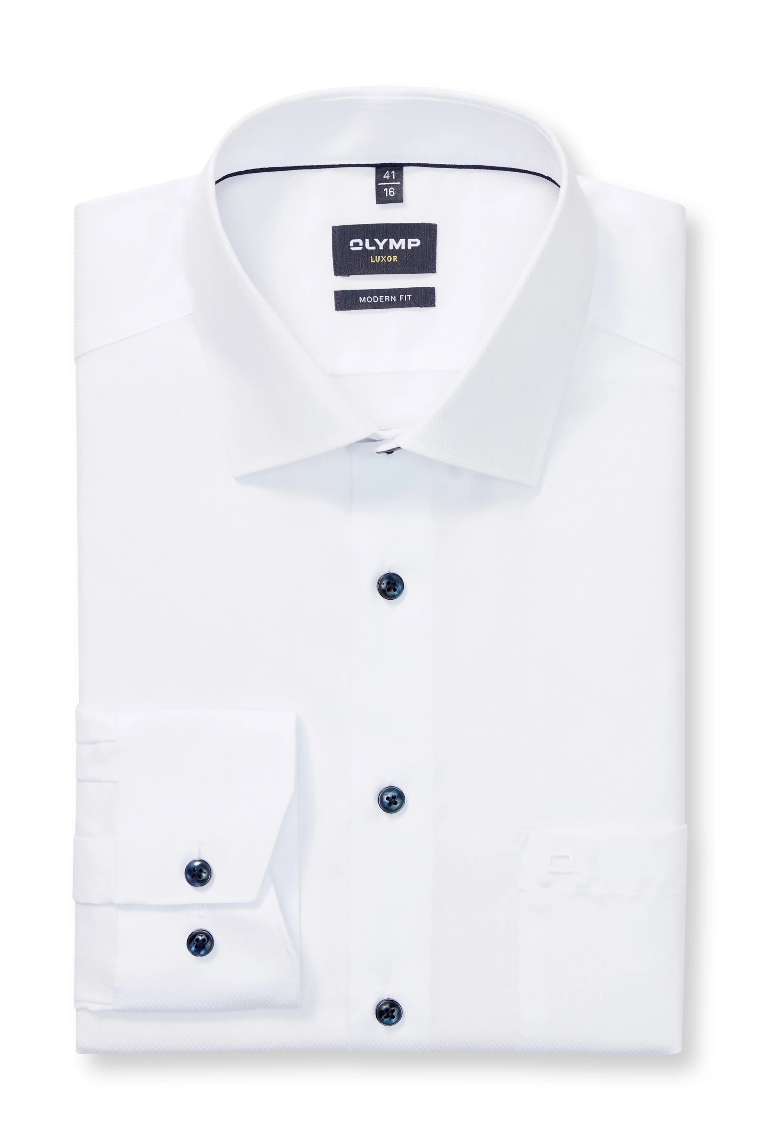 Luxor Modern Fit Royal Oxford Long Sleeve Shirt - White