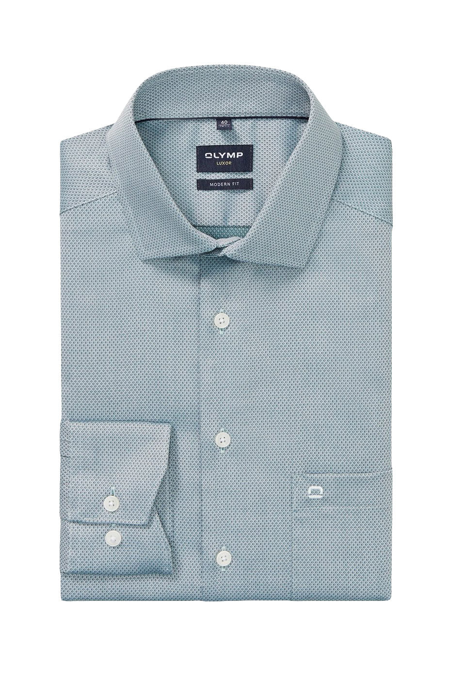 Luxor Modern Fit Self Pattern Long Sleeve Shirt - Green