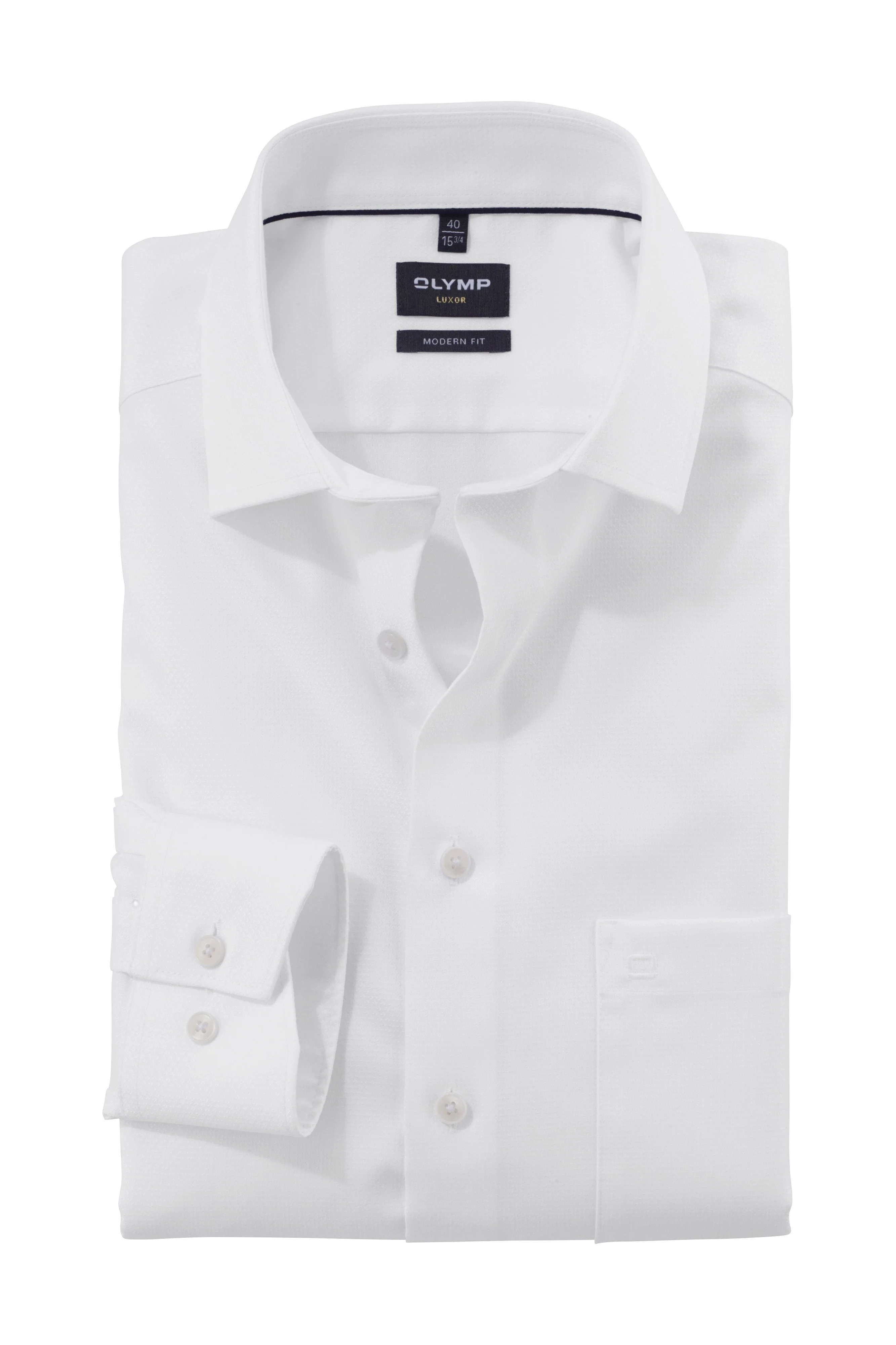 Luxor Modern Fit Self Pattern Long Sleeve Shirt - White