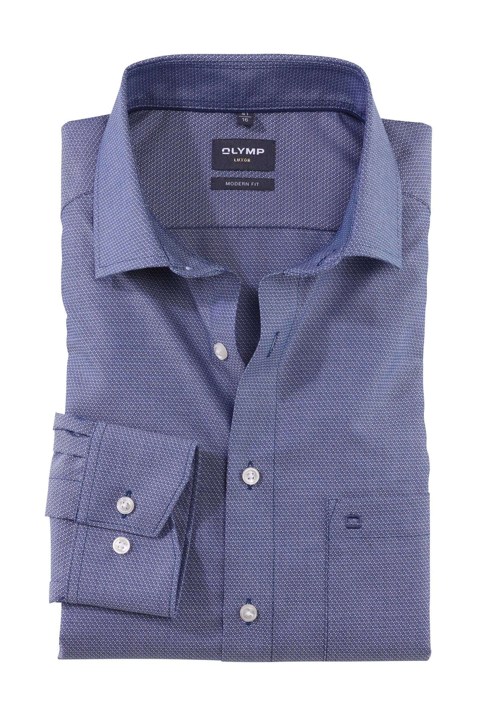 Luxor Modern Fit Self Patterned Shirt - Marine