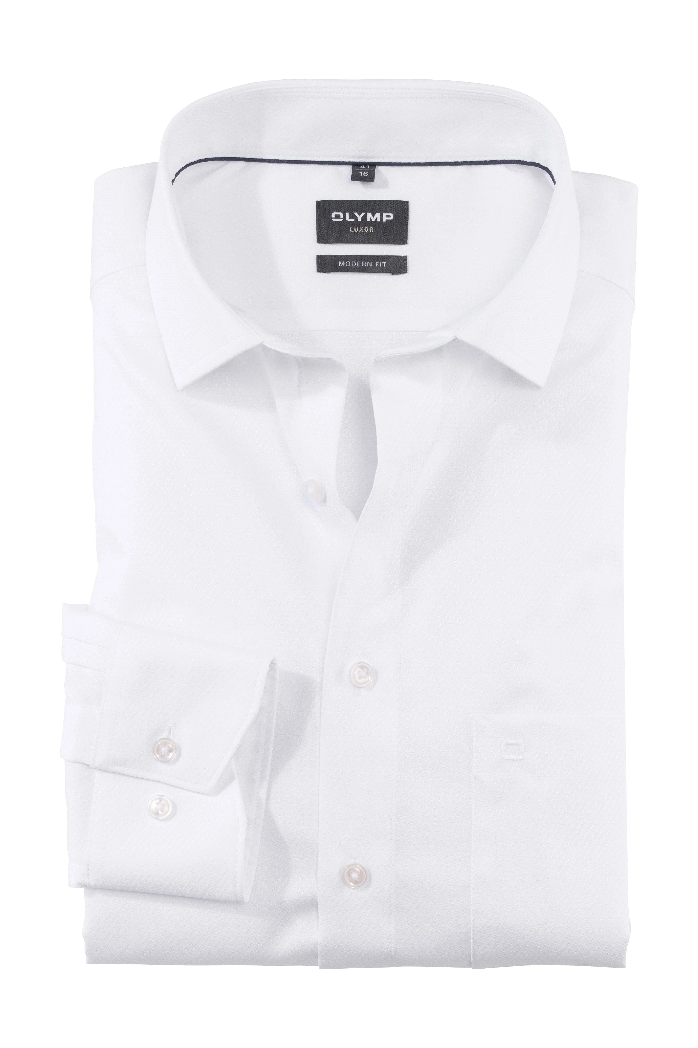Luxor Modern Fit Self Patterned Shirt - White