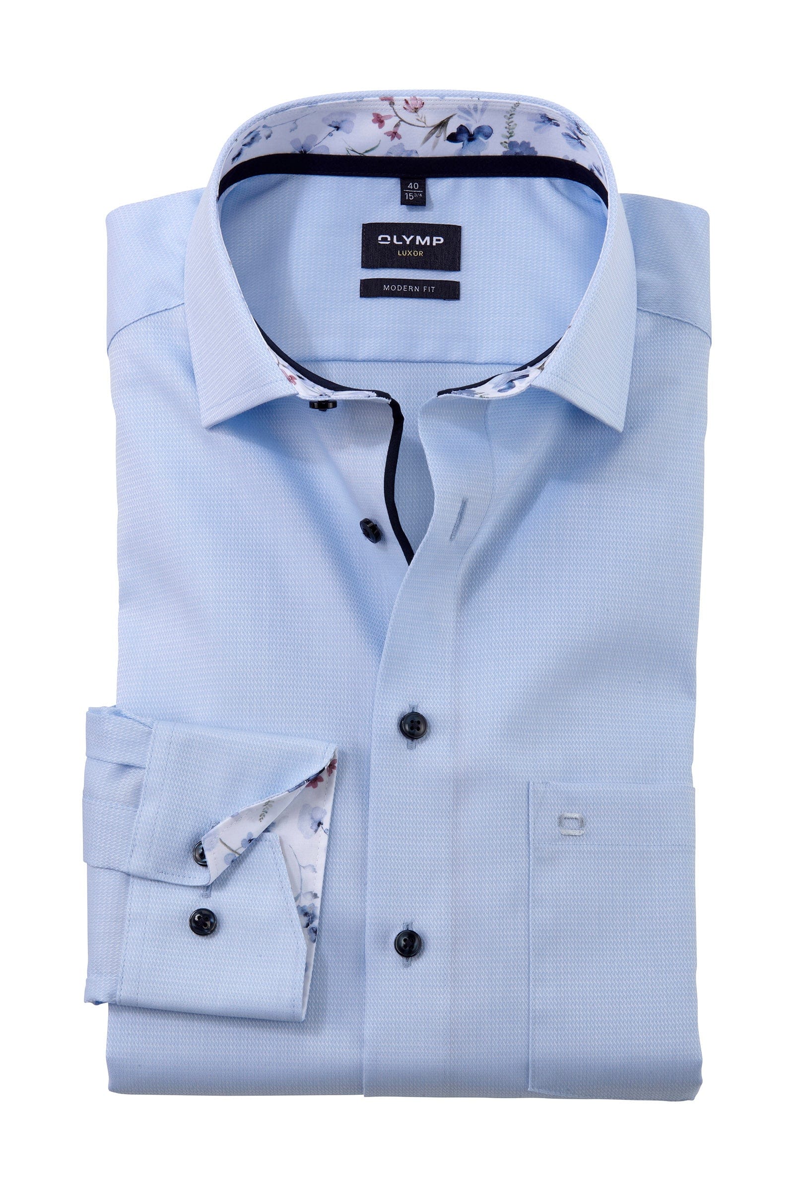 Luxor Modern Fit Shirt with Trim - Blue