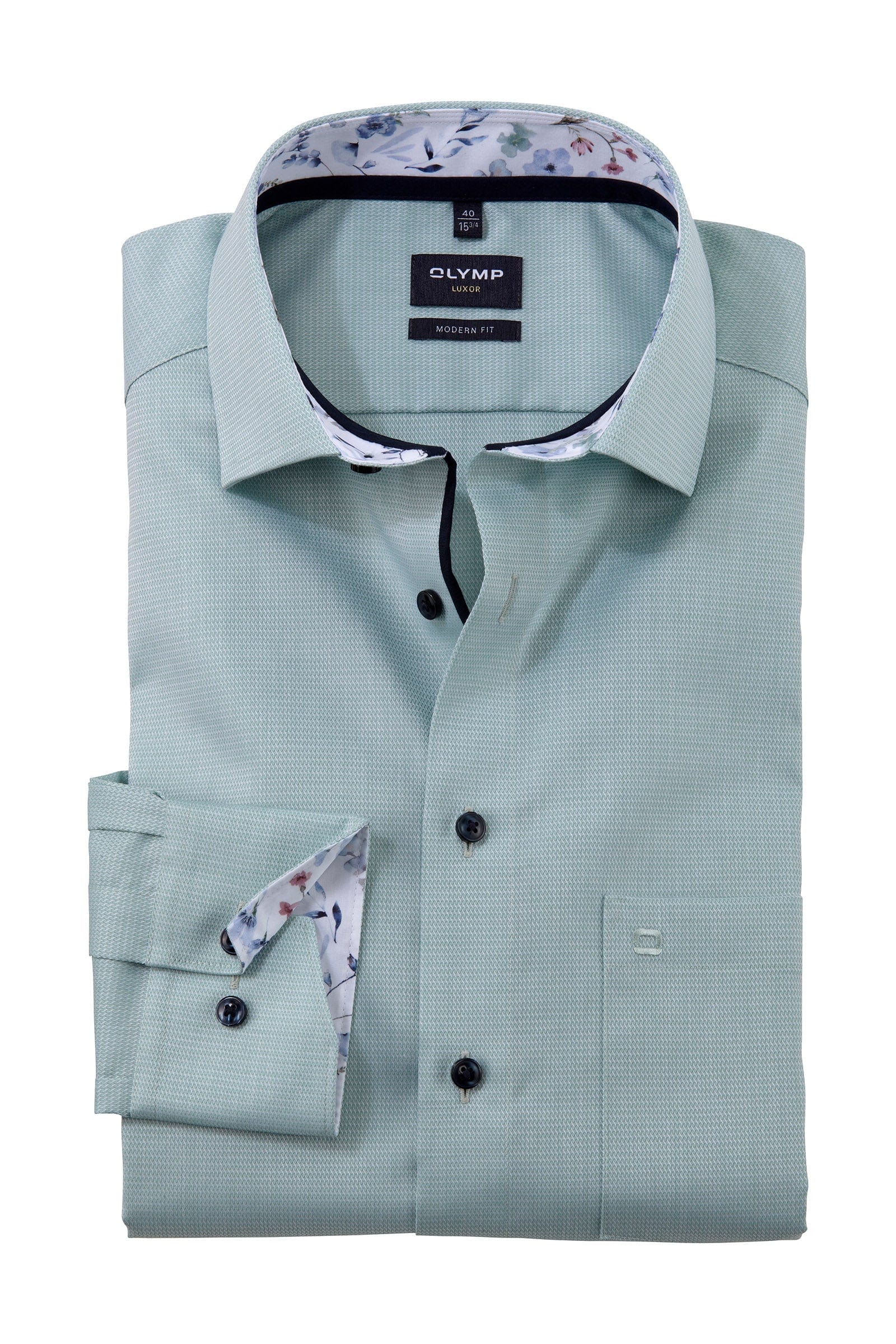 Luxor Modern Fit Shirt with Trim - Green