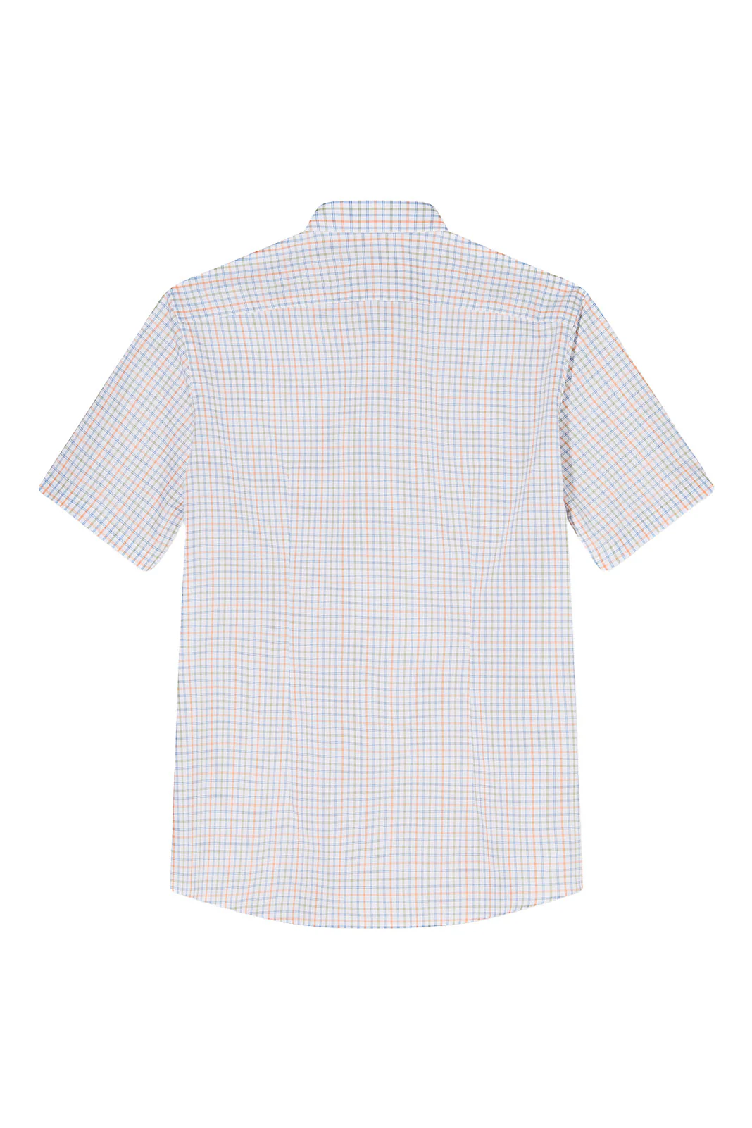 Luxor Modern Fit Short Sleeve Check Shirt - Green/Blue - Image 4