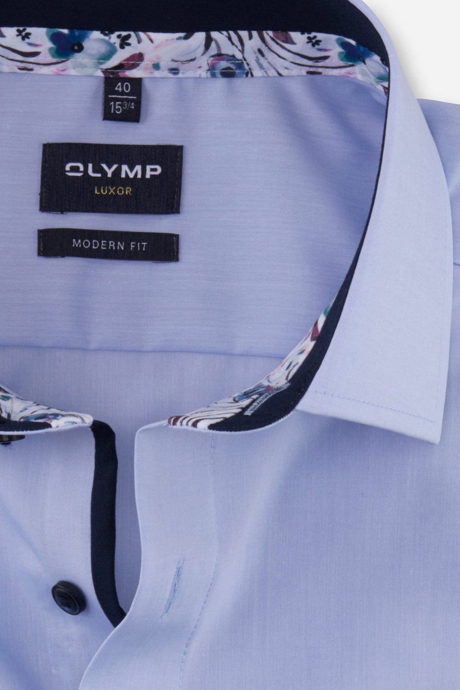 Luxor Modern Fit Short Sleeve Shirt with Trim - Blue - Image 2