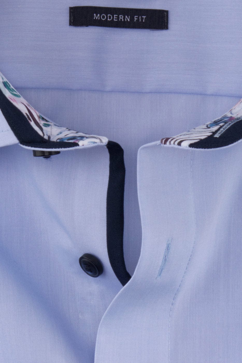 Luxor Modern Fit Short Sleeve Shirt with Trim - Blue - Image 3
