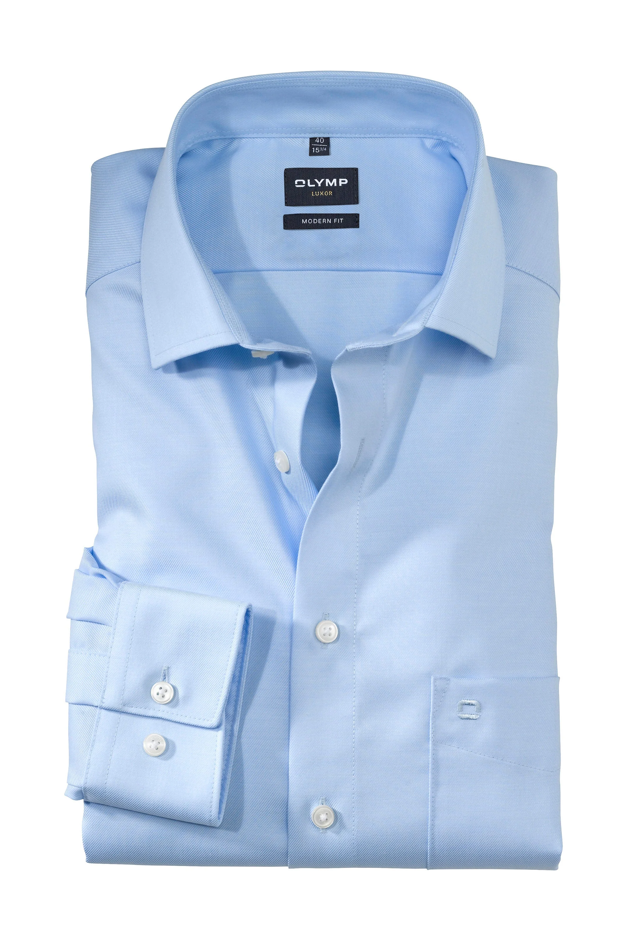 Luxor Modern Fit Twill Cover Shirt - Light Blue