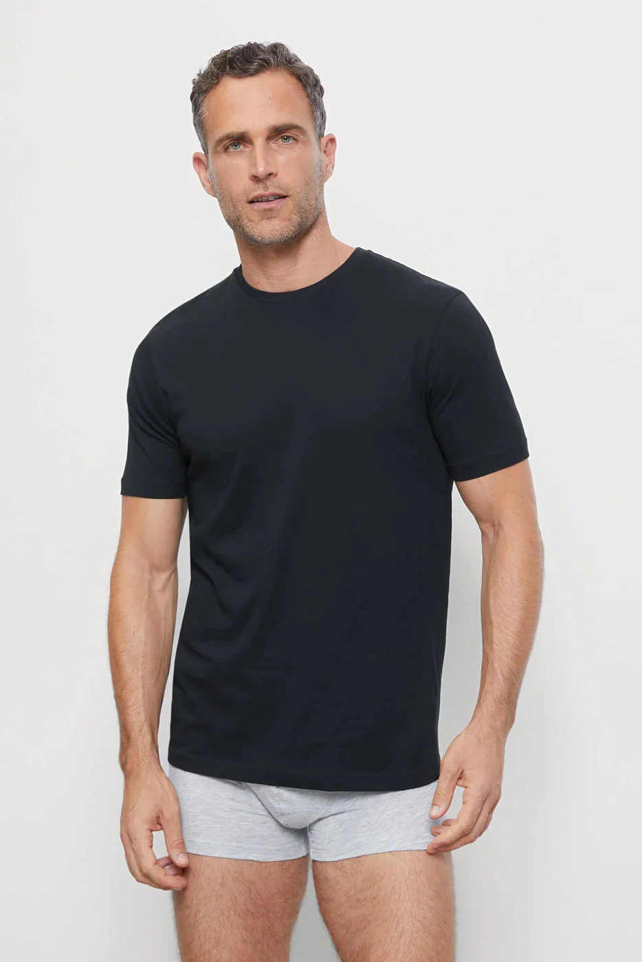 Modern Fit Crew Neck 2 Pack T-Shirt - Black - Image 2