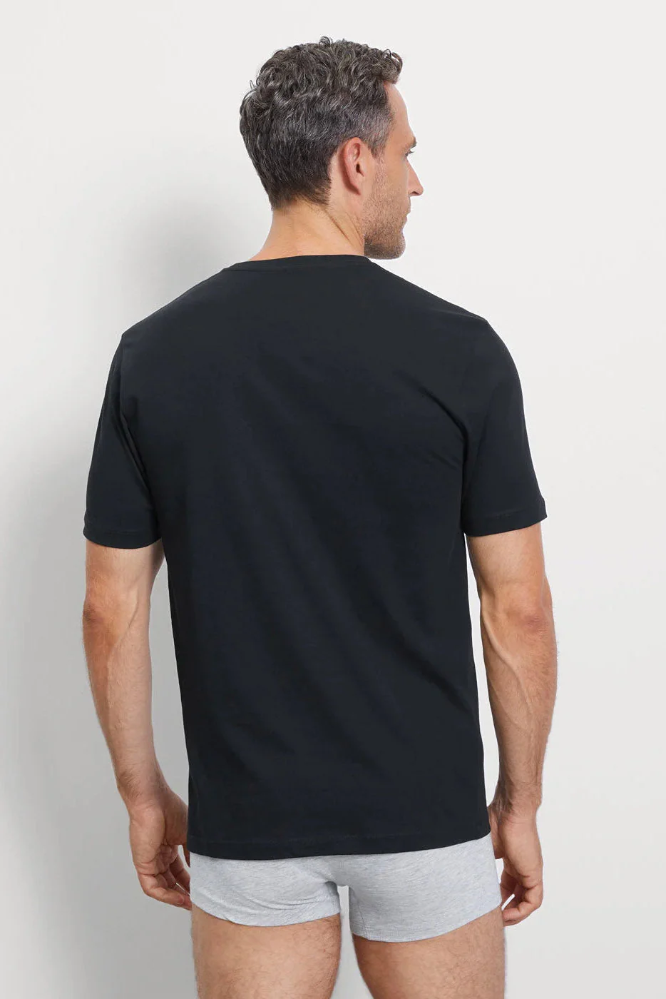 Modern Fit Crew Neck 2 Pack T-Shirt - Black - Image 3