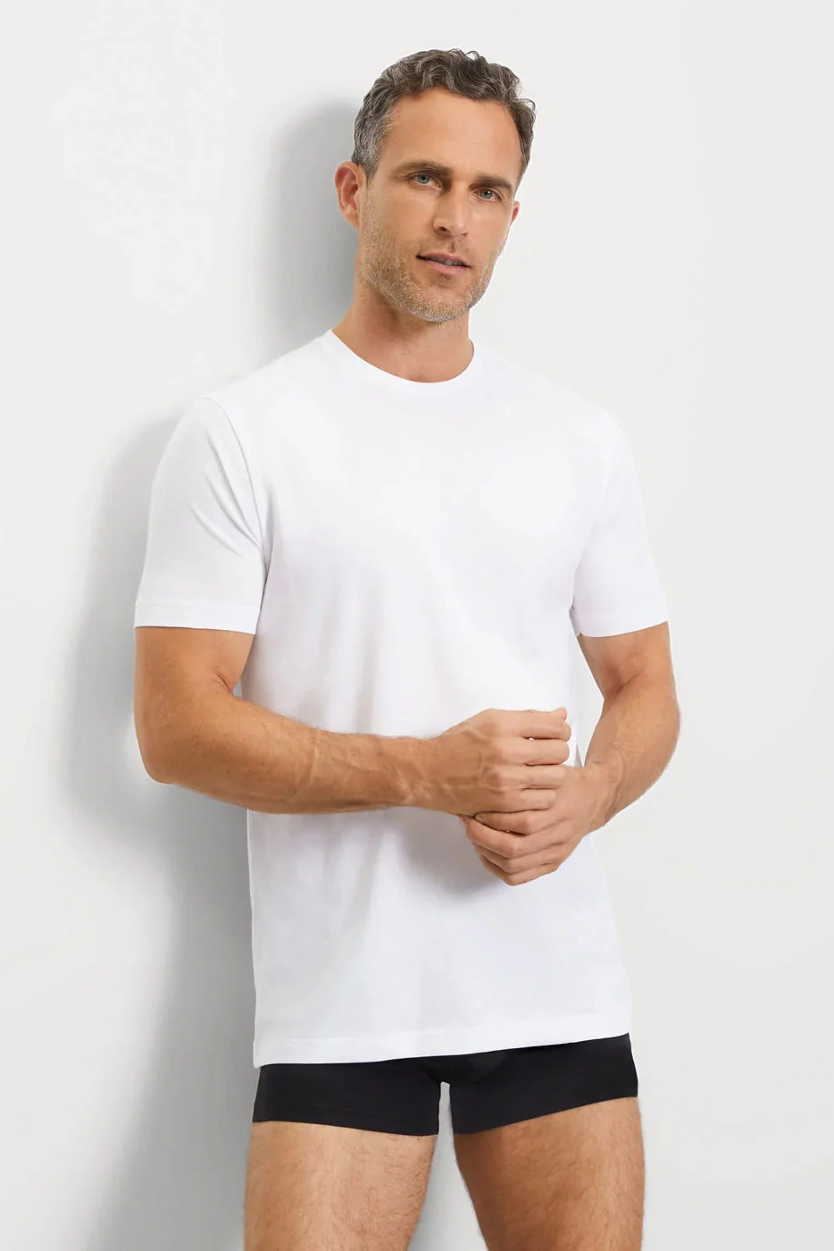 Modern Fit Crew Neck 2 Pack T-Shirt - White - Image 2