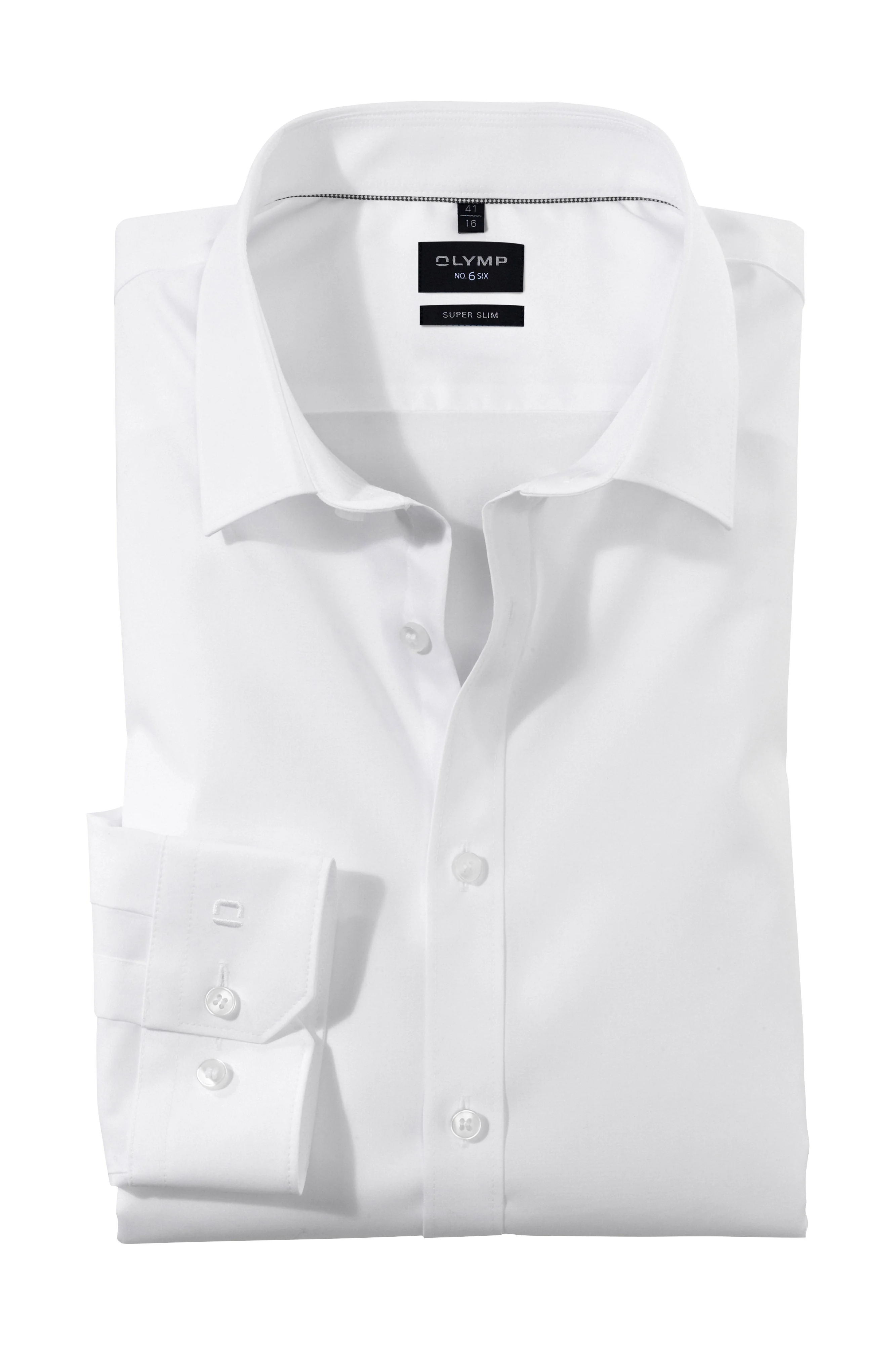 No 6 Super Slim Plain Long Sleeve Shirt - White