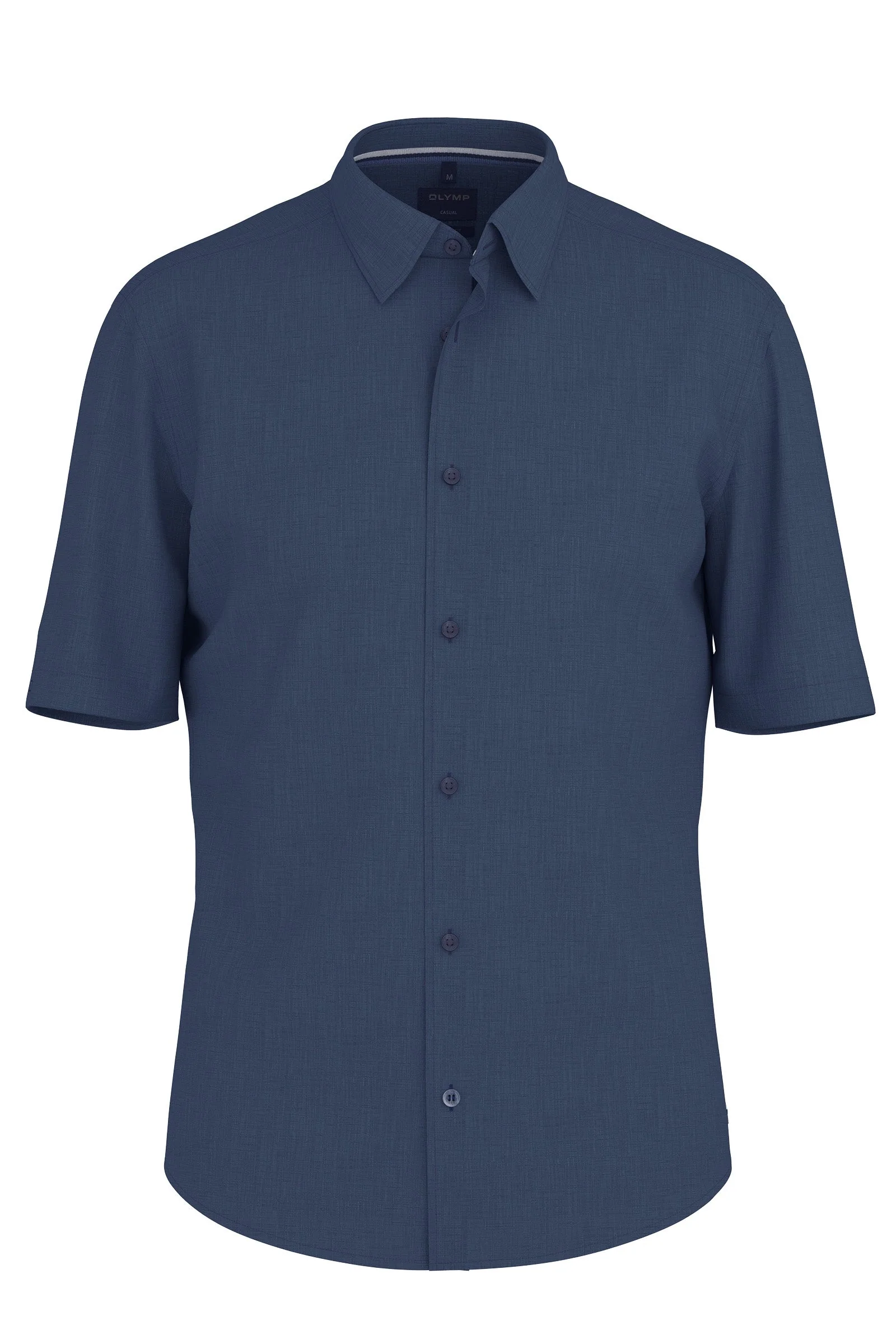 Regular Fit Pure Linen Short Sleeve Shirt - Royal Blue