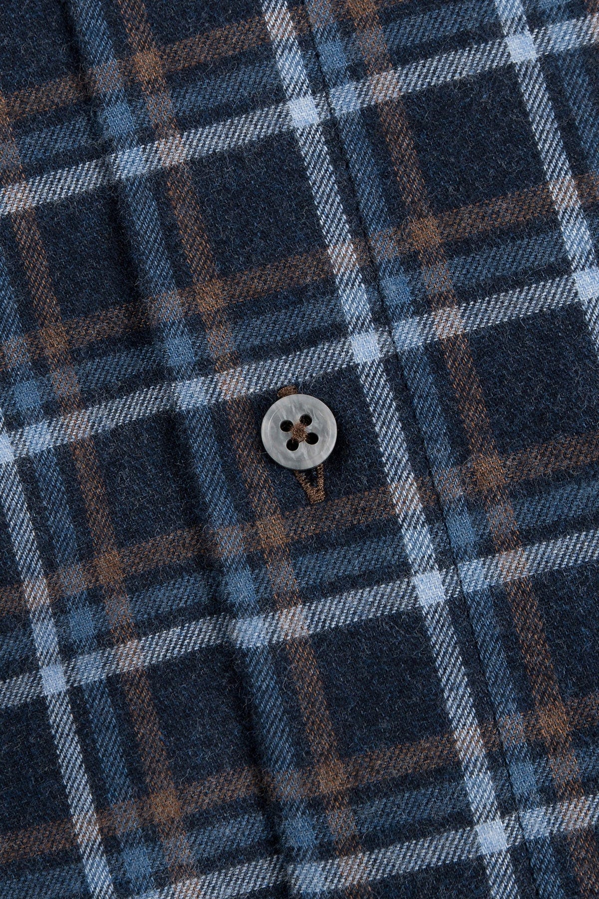 Flannel Cotton/Wool Shirt - Indigo Blue Check - Image 3