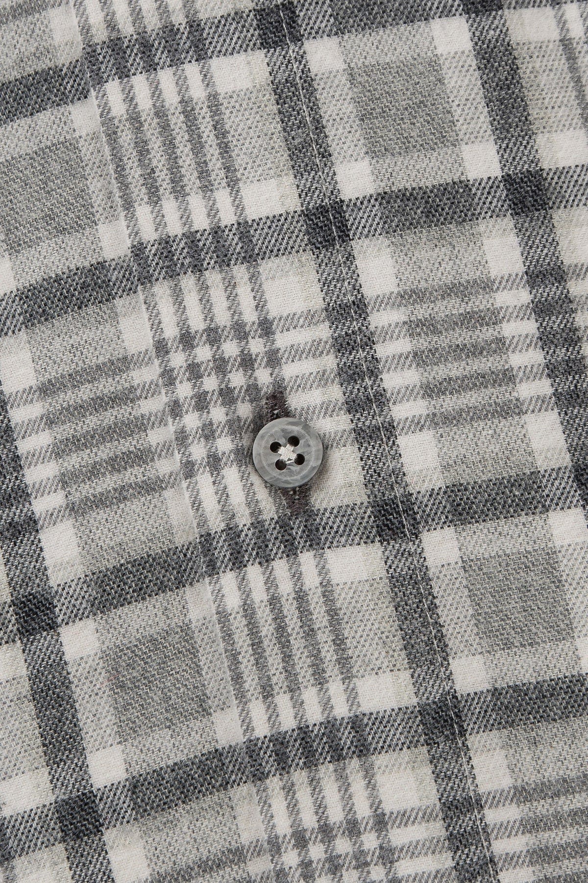 Flannel Cotton/Wool Shirt - Silver Grey Check - Image 3