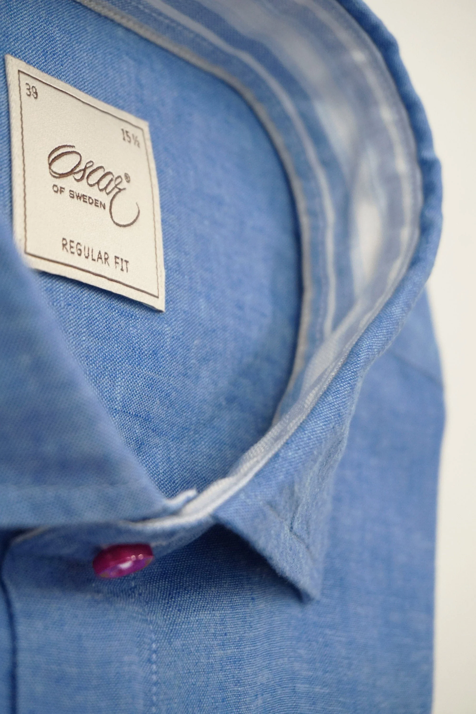 Plain Linen Blend Regular Fit Shirt - Blue - Image 4