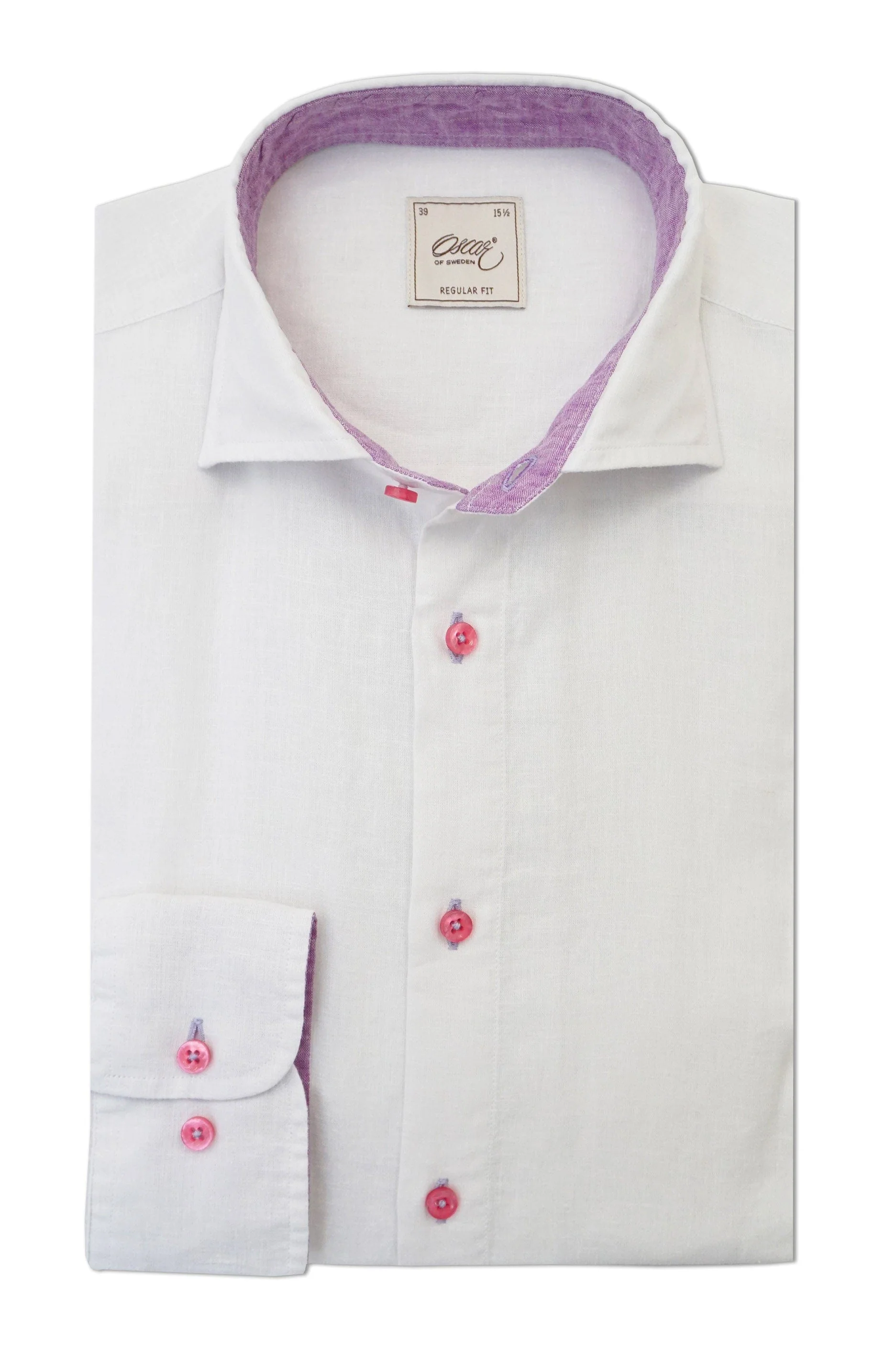 Plain Linen Blend Regular Fit Shirt - White