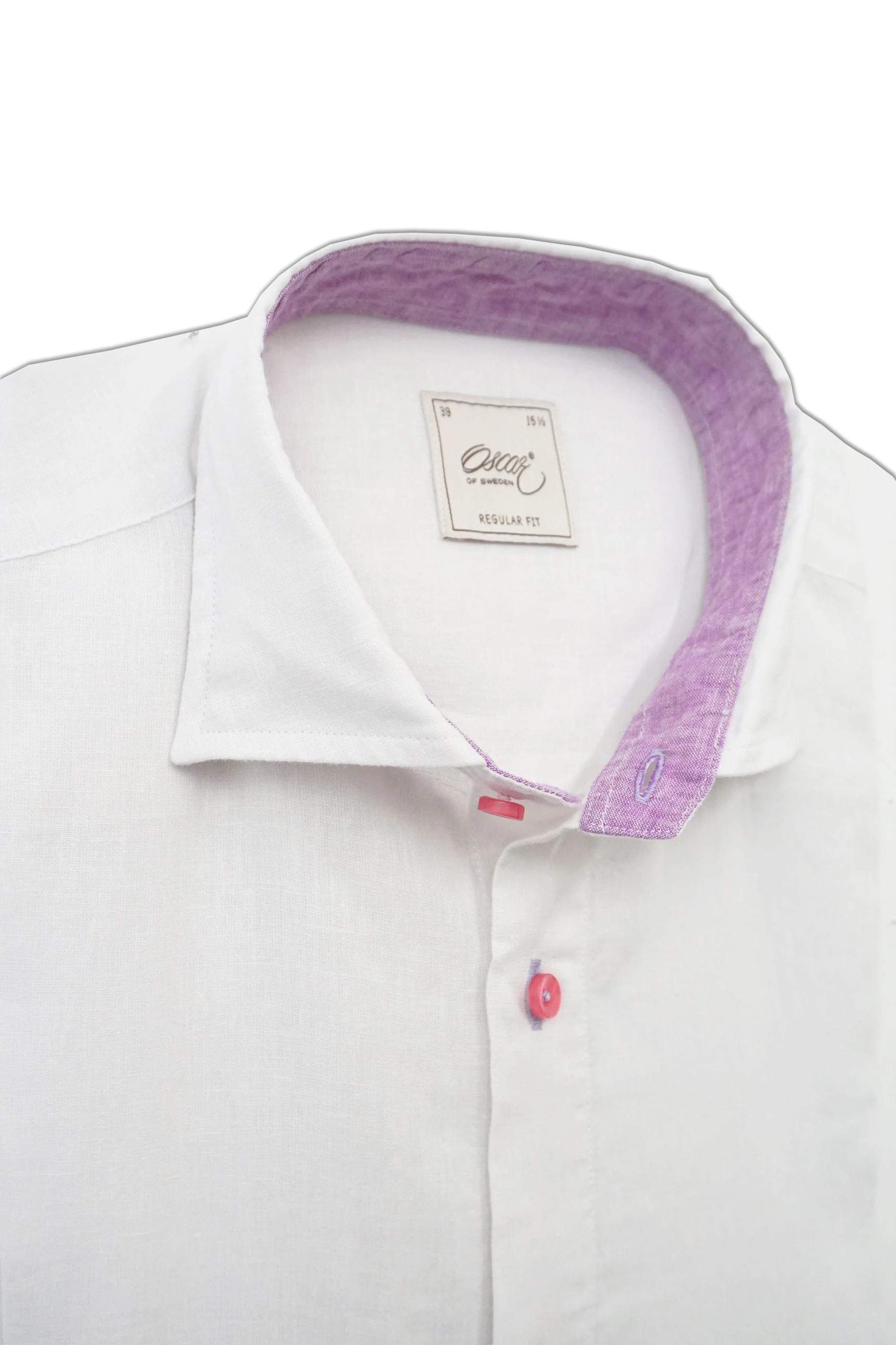Plain Linen Blend Regular Fit Shirt - White - Image 2