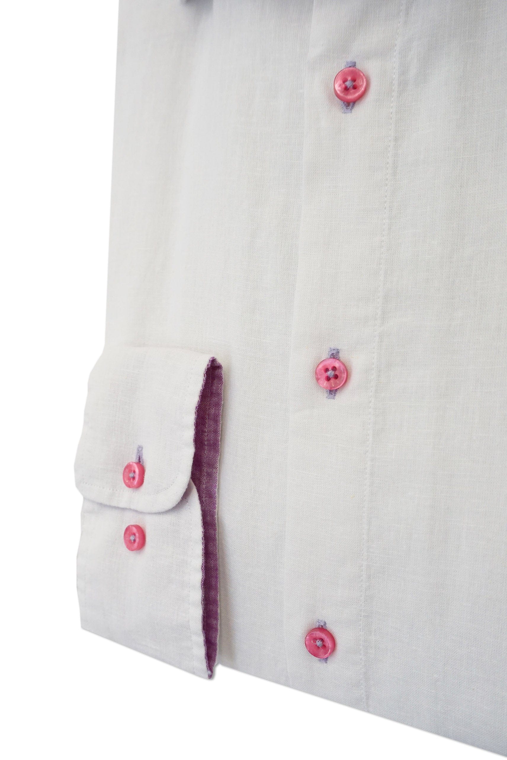 Plain Linen Blend Regular Fit Shirt - White - Image 3