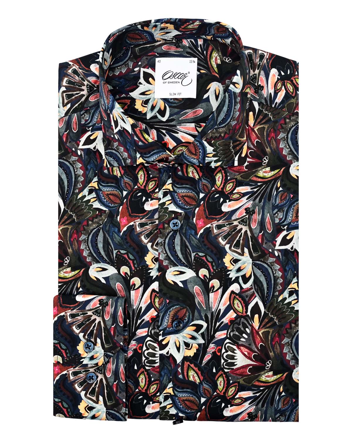 Pure Cotton Abstract Print Shirt - Dark Blue