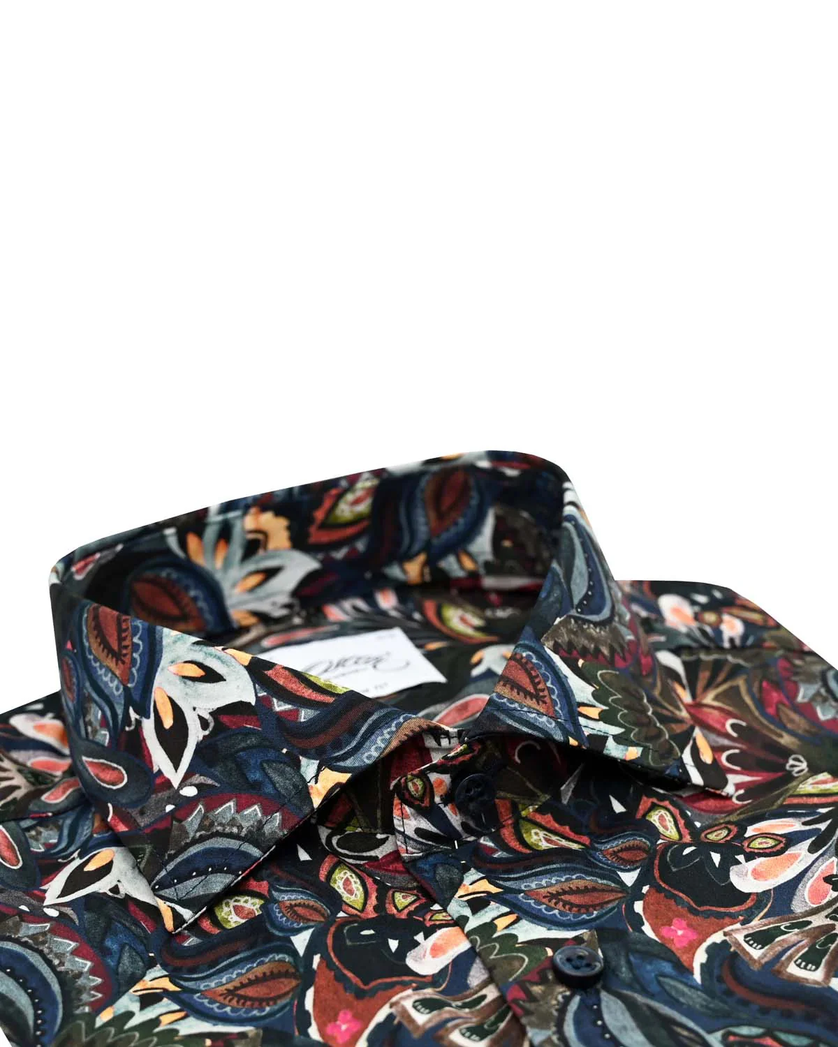 Pure Cotton Abstract Print Shirt - Dark Blue - Image 2