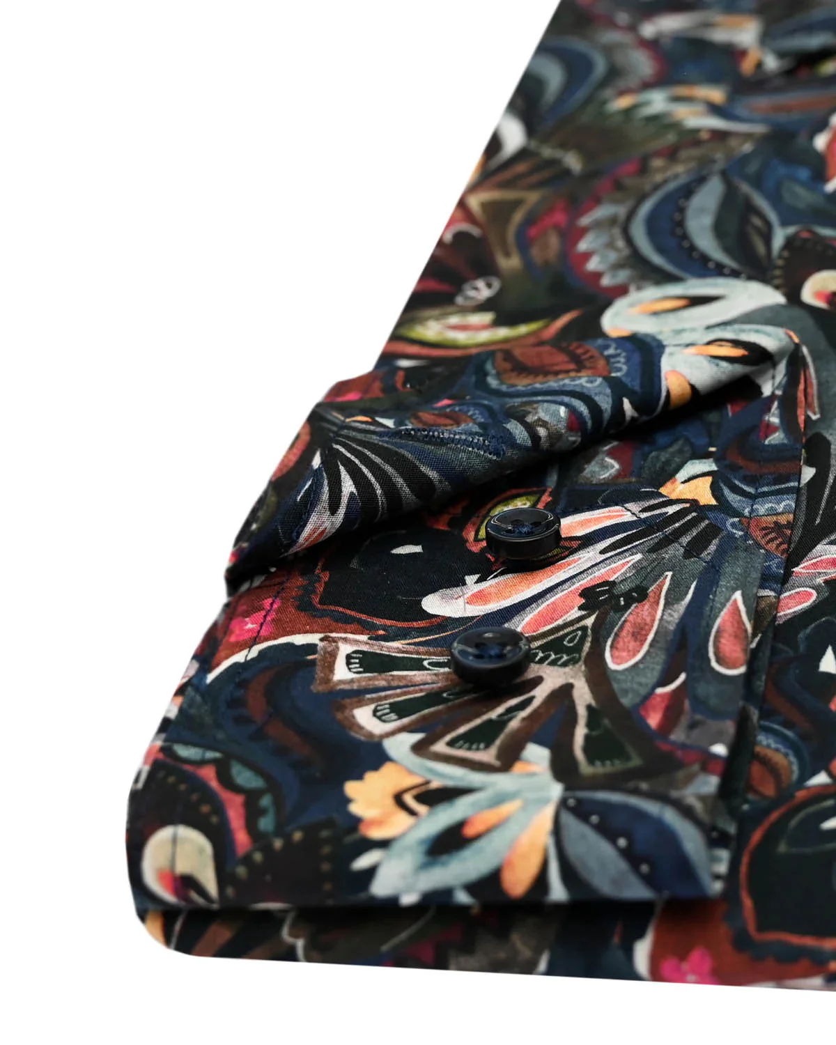 Pure Cotton Abstract Print Shirt - Dark Blue - Image 3