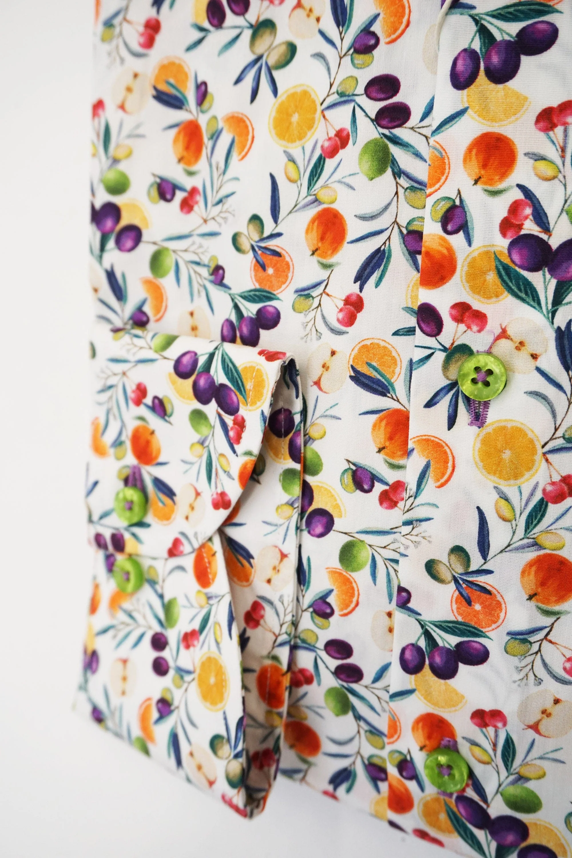 Pure Cotton Fruit Print Shirt - Multi - Image 3