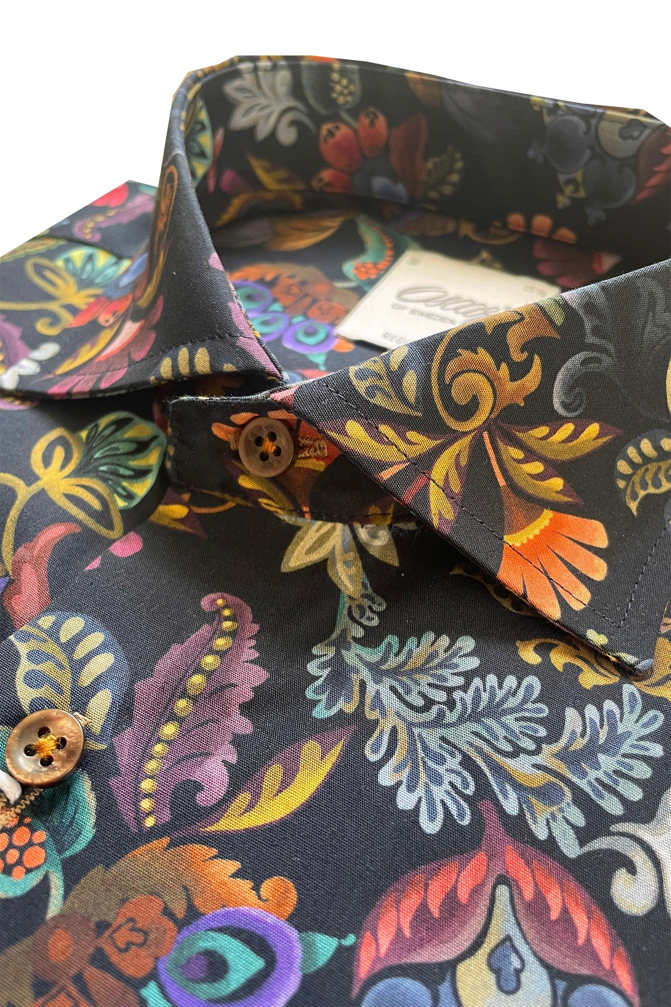 Pure Cotton Printed Floral Shirt - Indigo Blue - Image 3