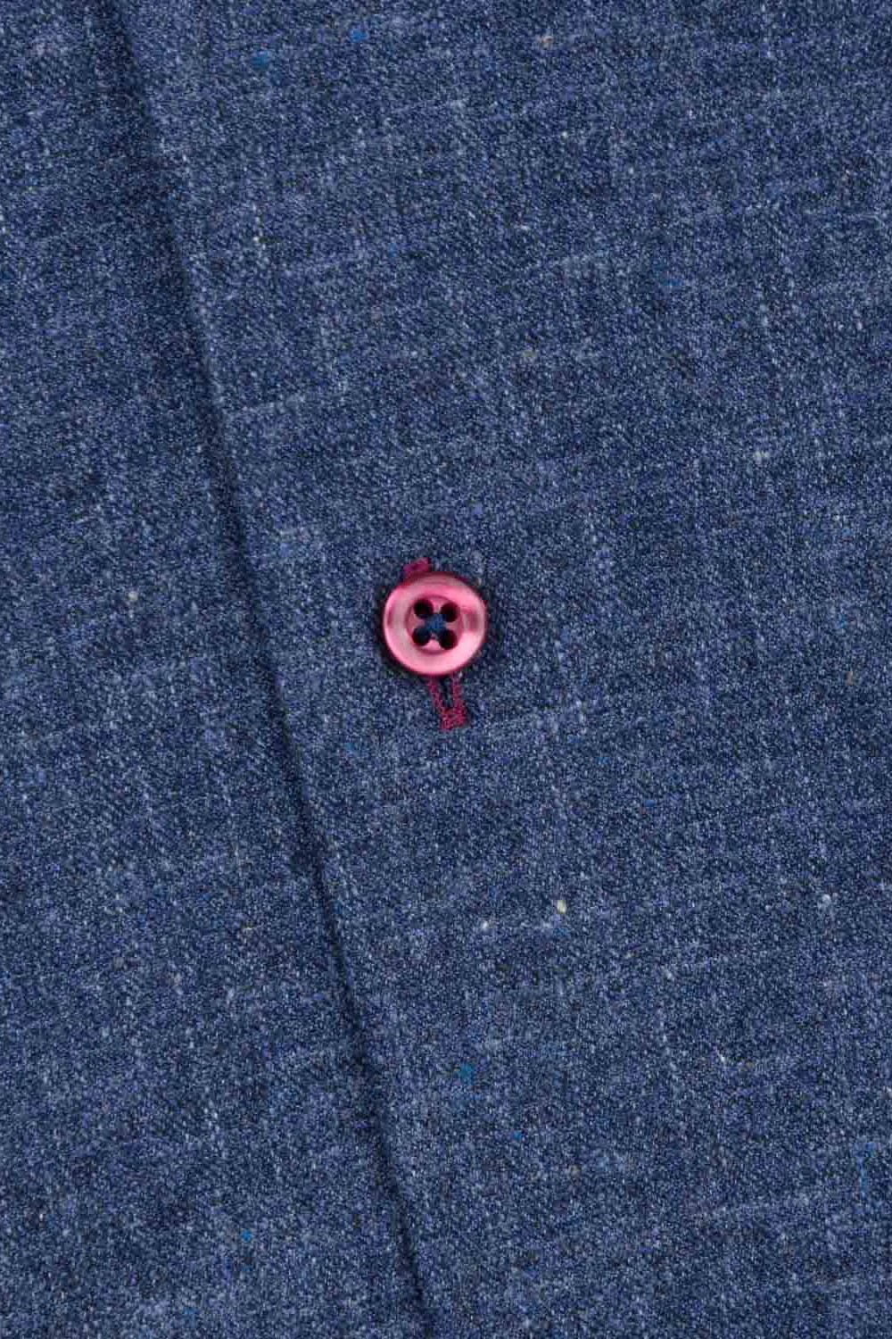 Pure Cotton Melange Twill Shirt - Indigo Blue - Image 4
